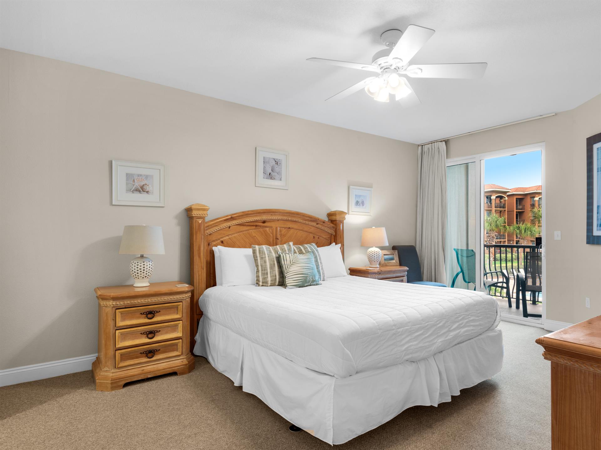 Primary Bedroom with King Bed and Balcony