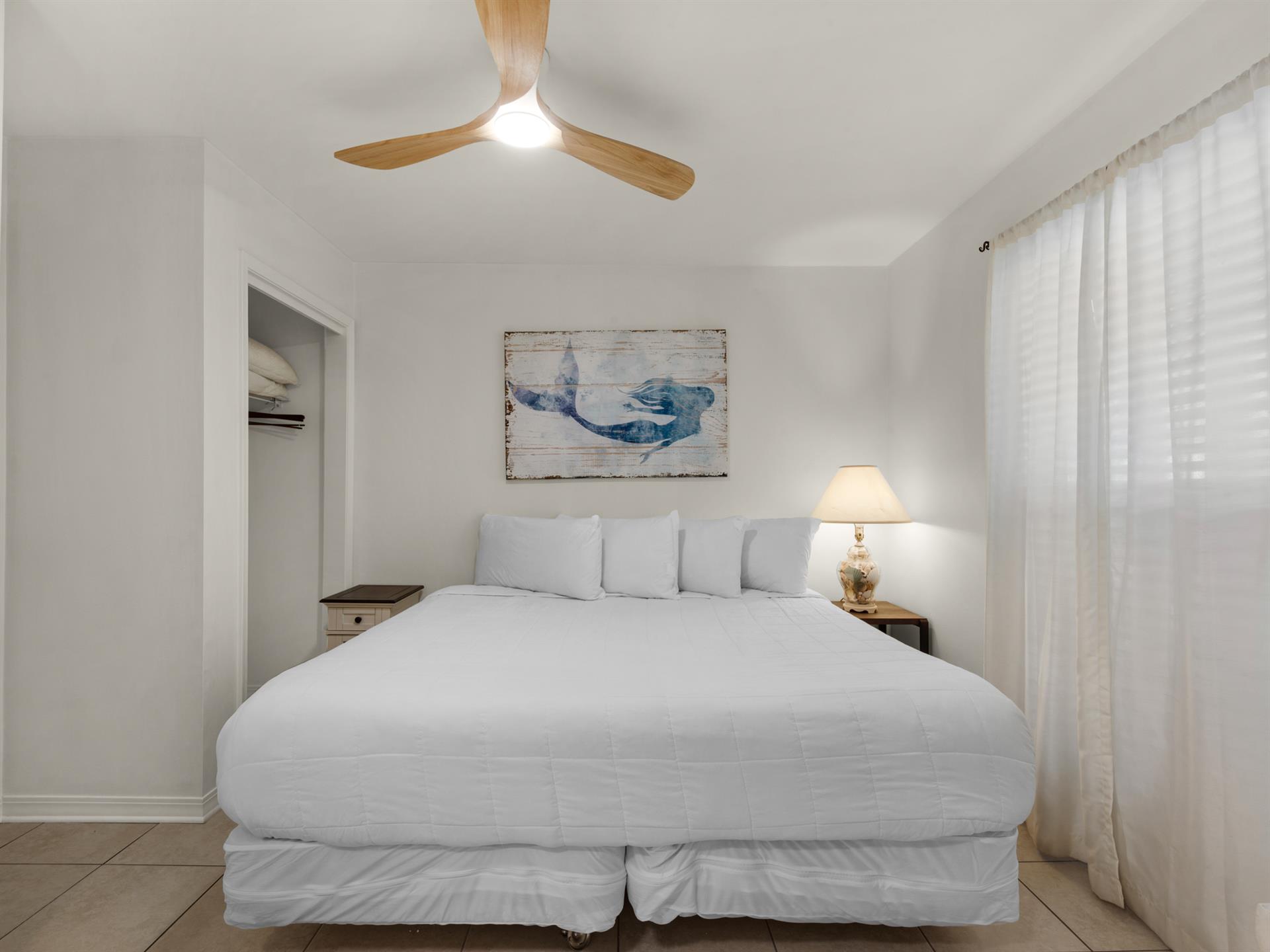 Primary bedroom with king bed