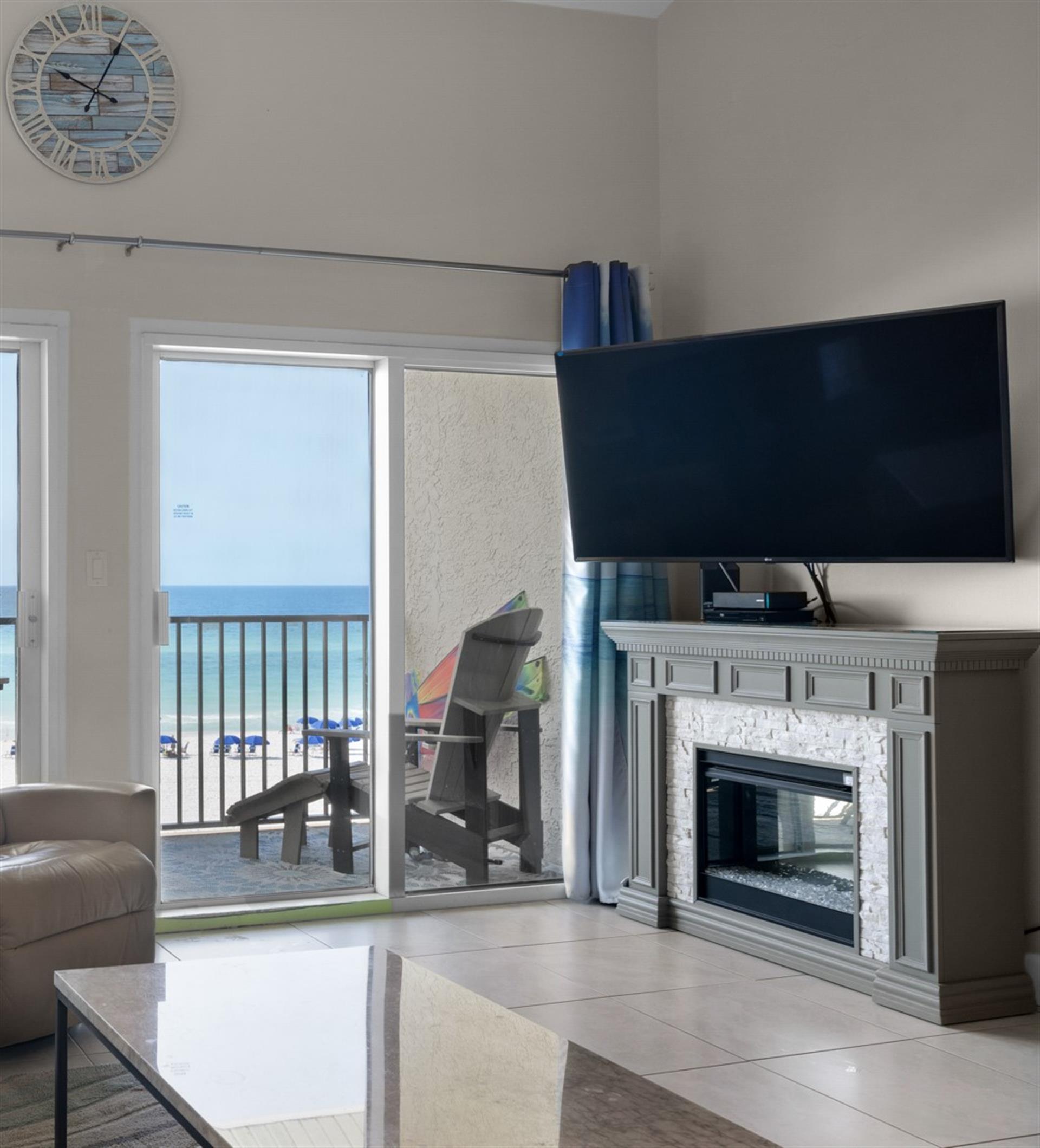 Electric fireplace in the living room