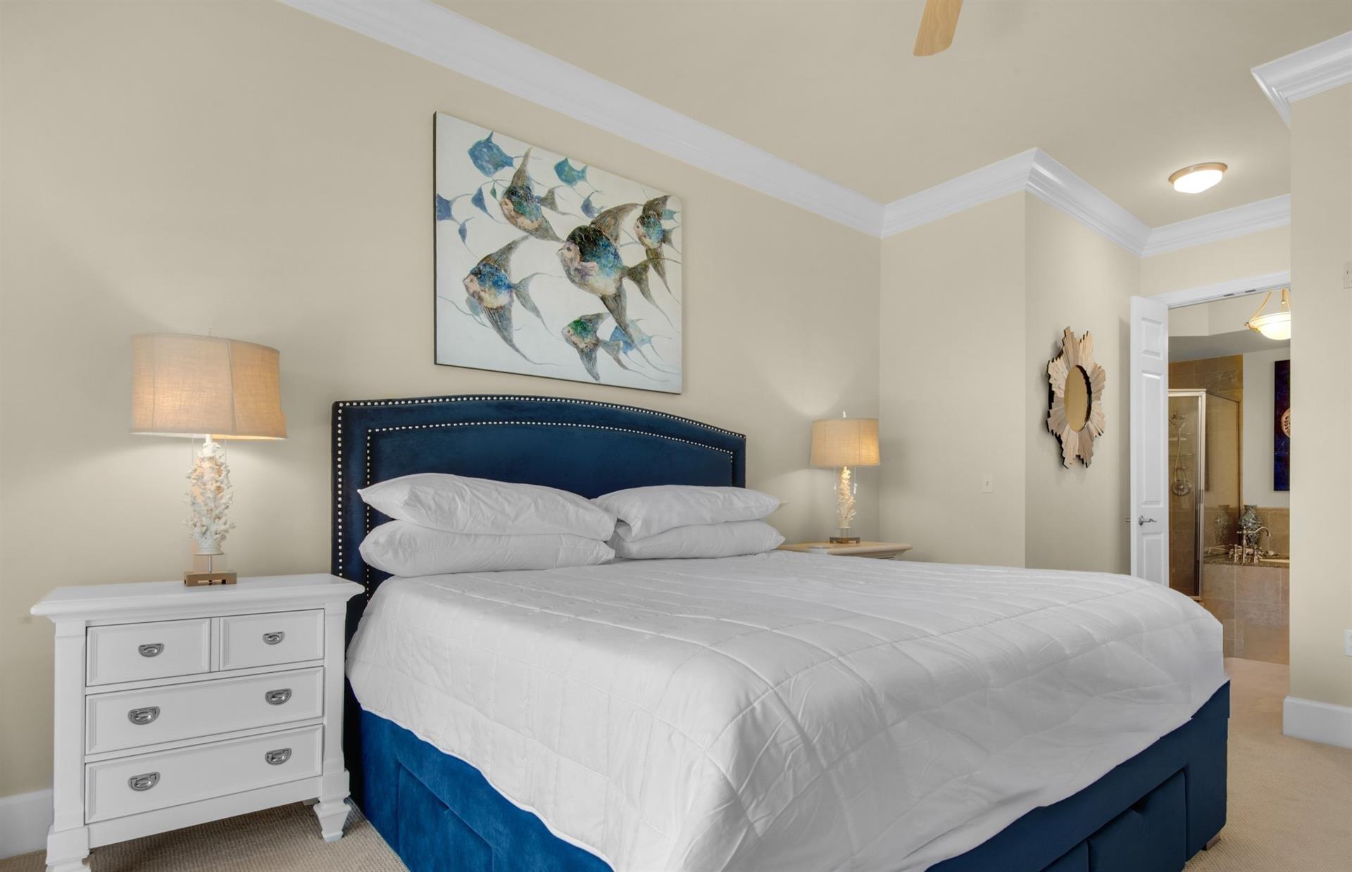 Primary bedroom with king bed