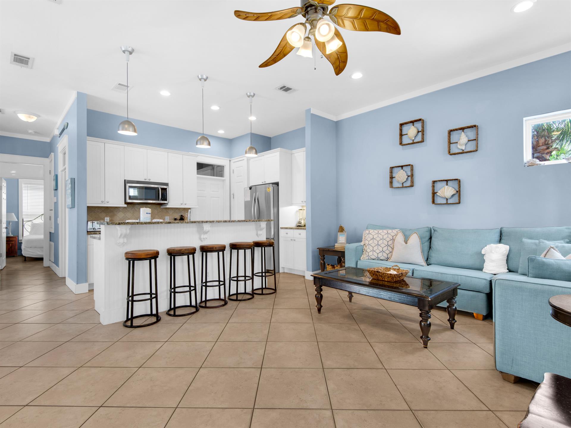 Additional seating at the breakfast bar