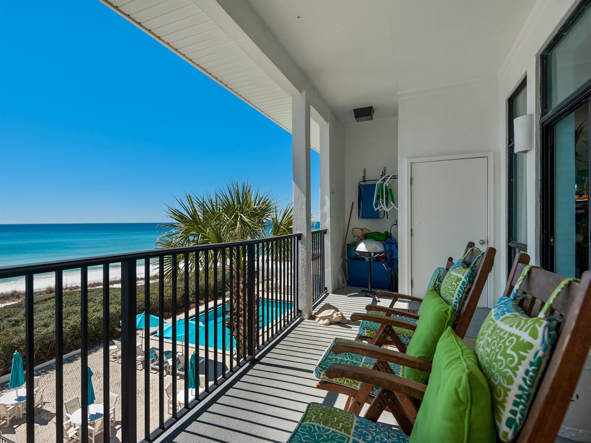 Private Balcony Offering Pool and Gulf Views