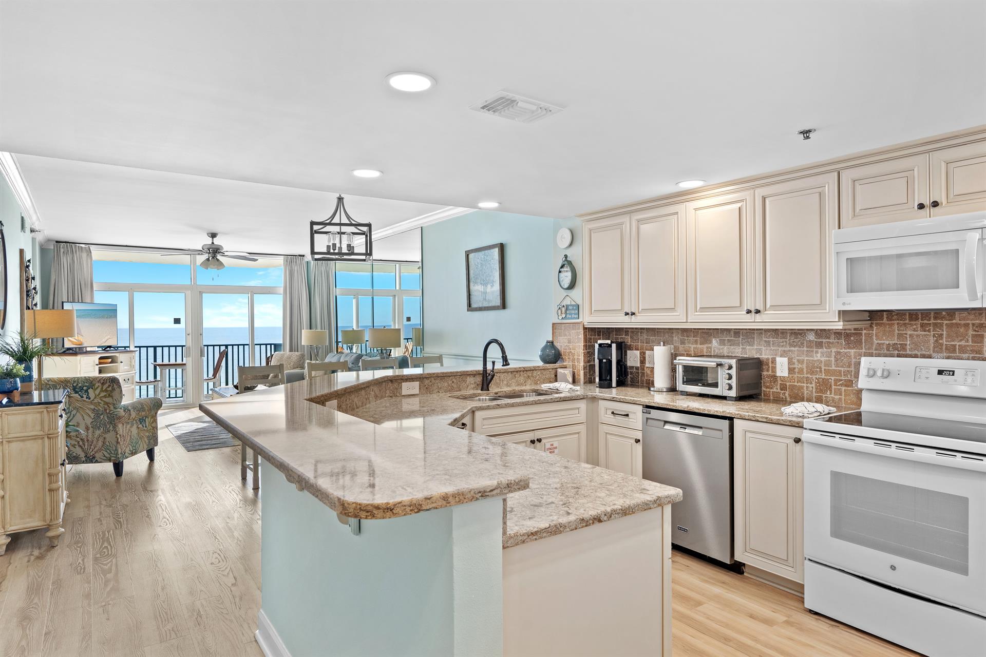Spacious Kitchen with Gulf Views