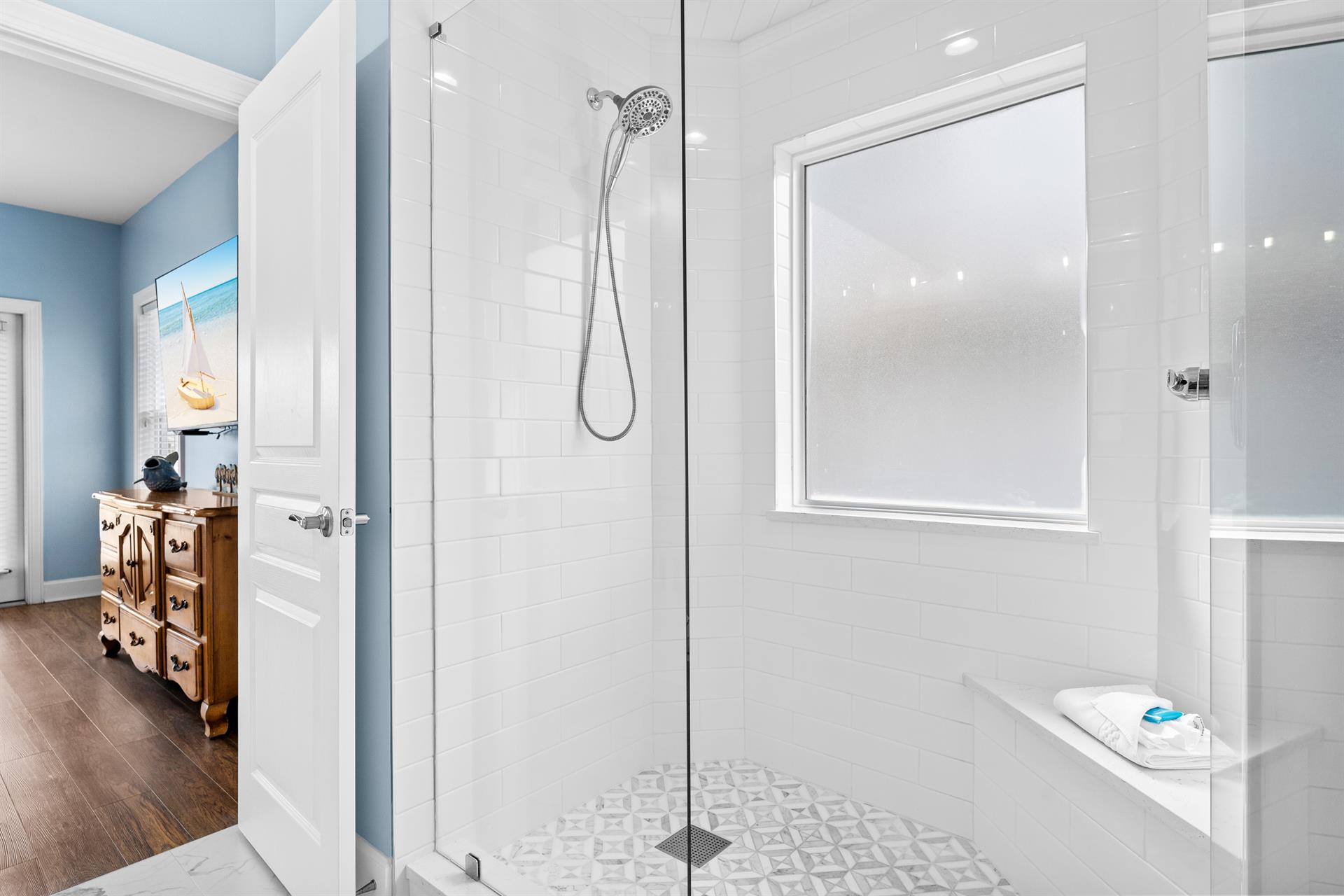 Walkin Shower in Primary Bathroom