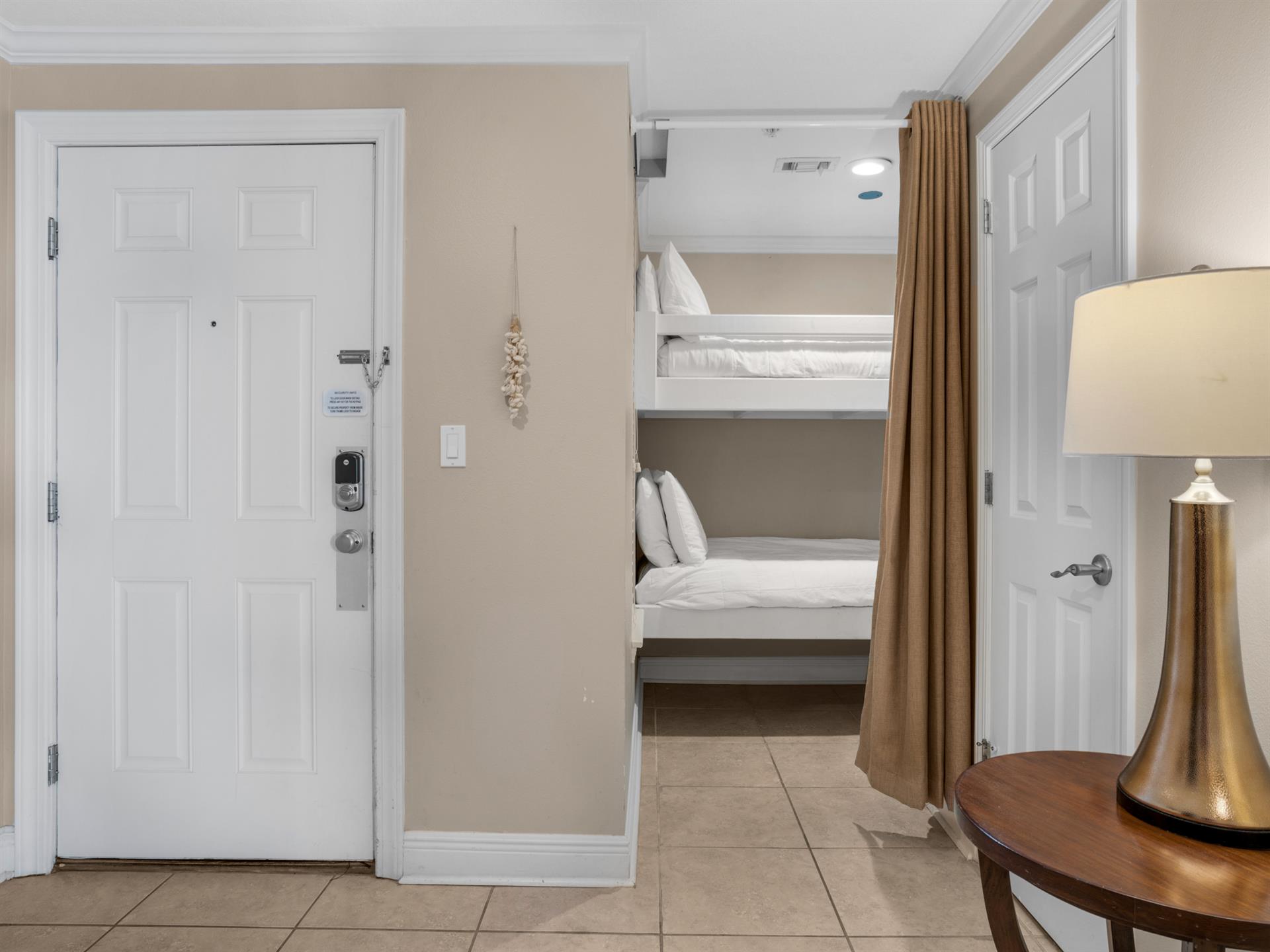 Bunk area with curtain for privacy  no TV