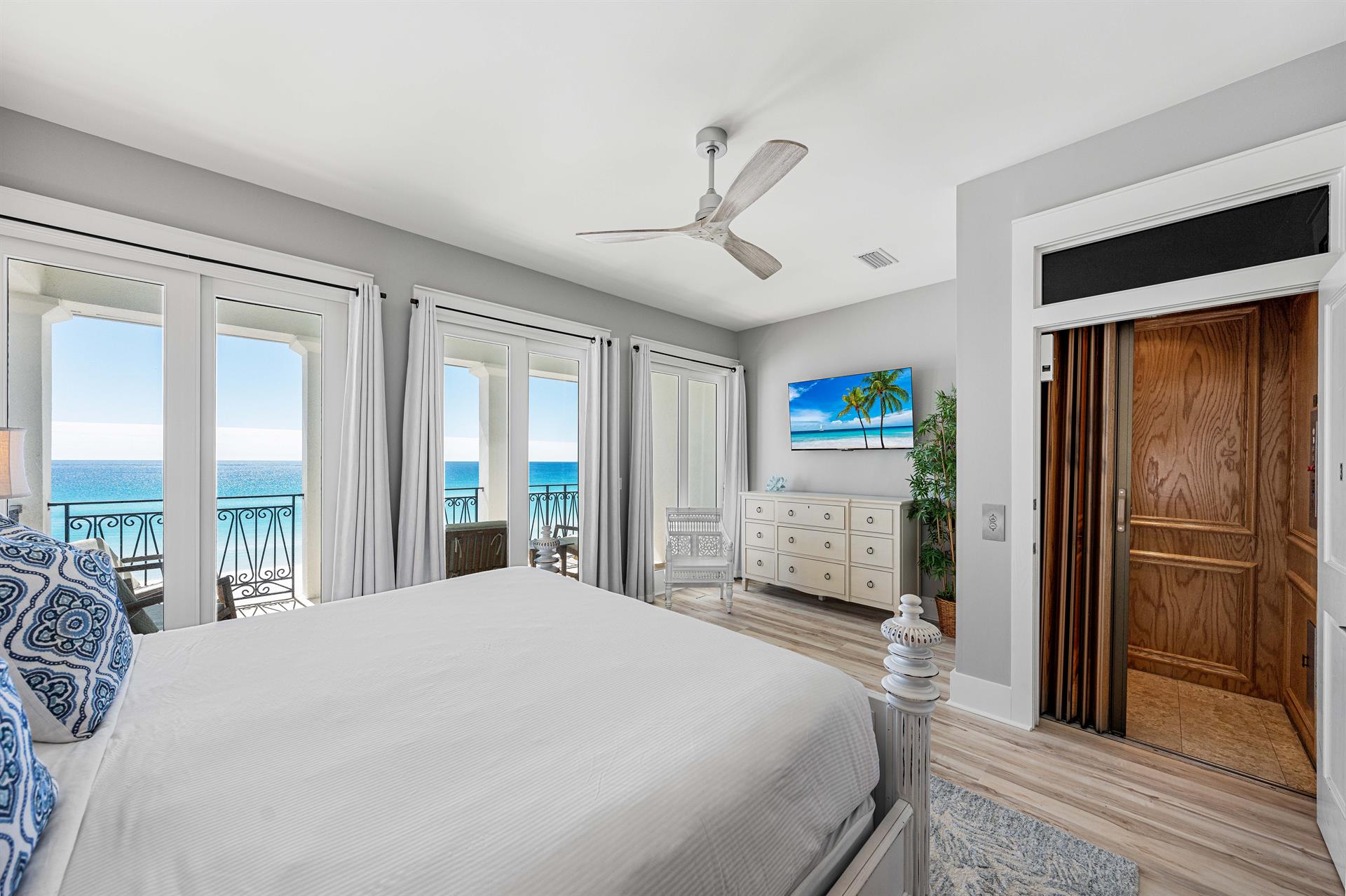 3rd Floor Primary Bedroom, Elevator, Private Bathroom and Balcony