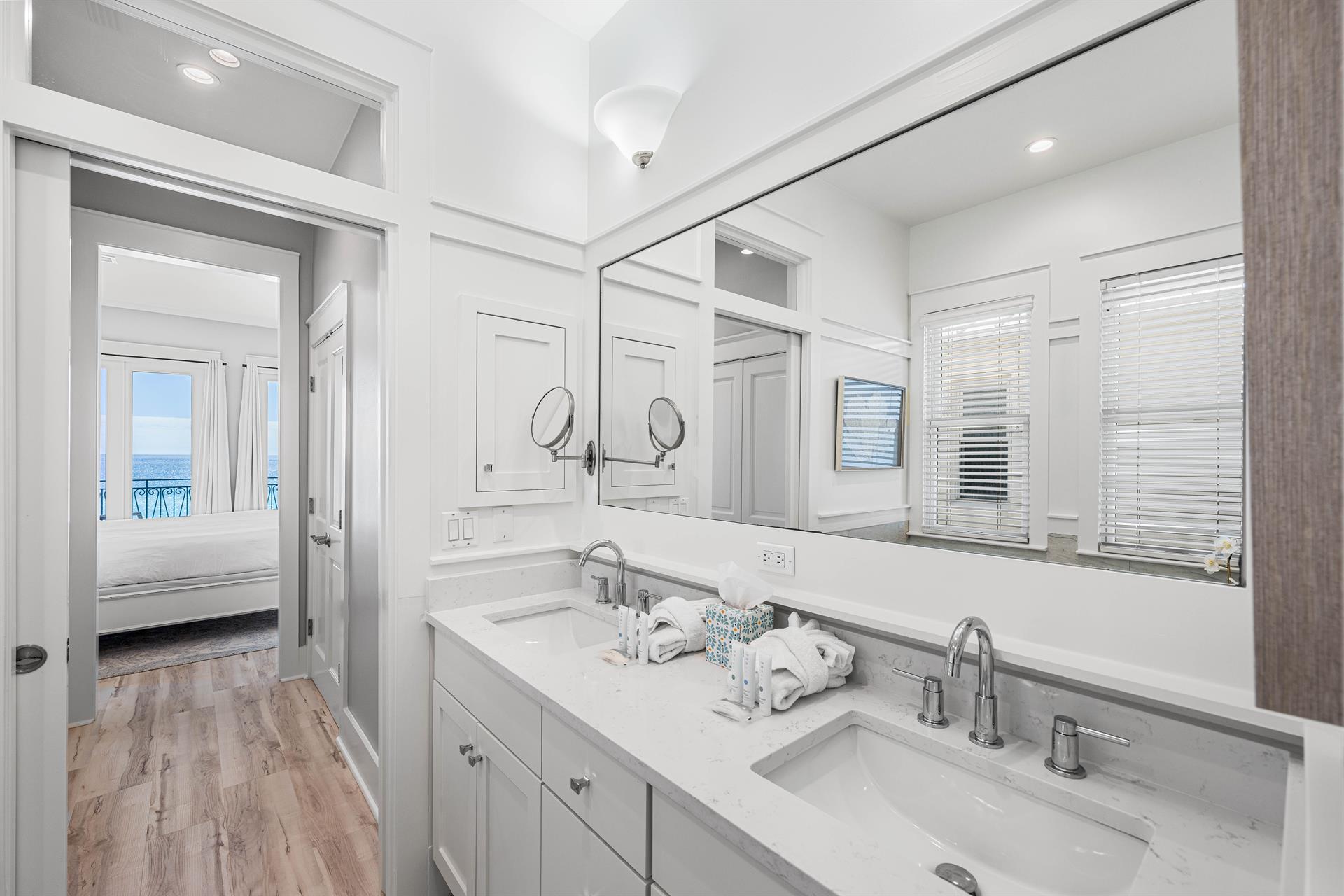 Double Vanity with Soaking Tub and Walk In Shower