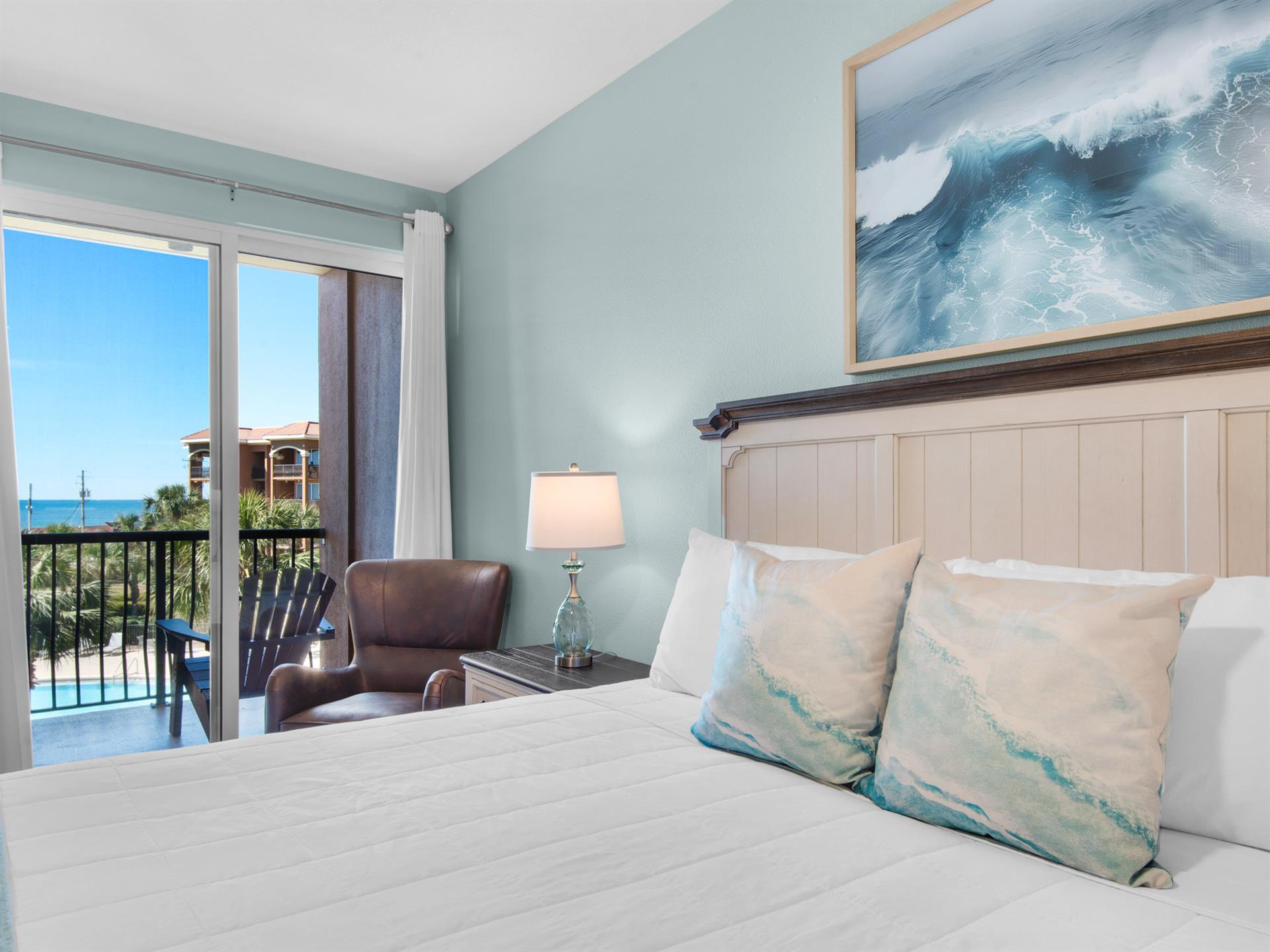 Enjoy the Gulf View from Primary Bedrom