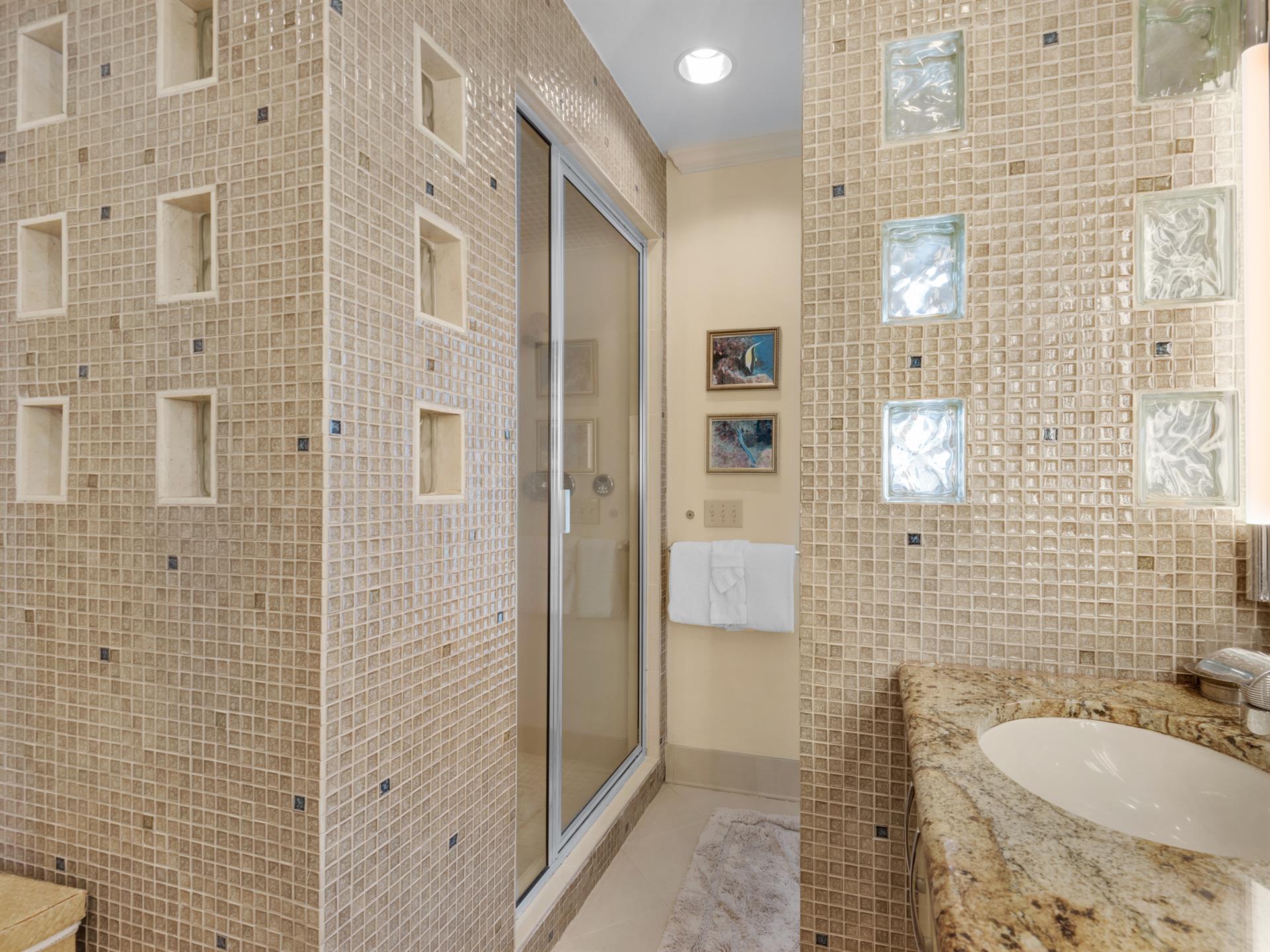 Primary bathroom with walk in shower