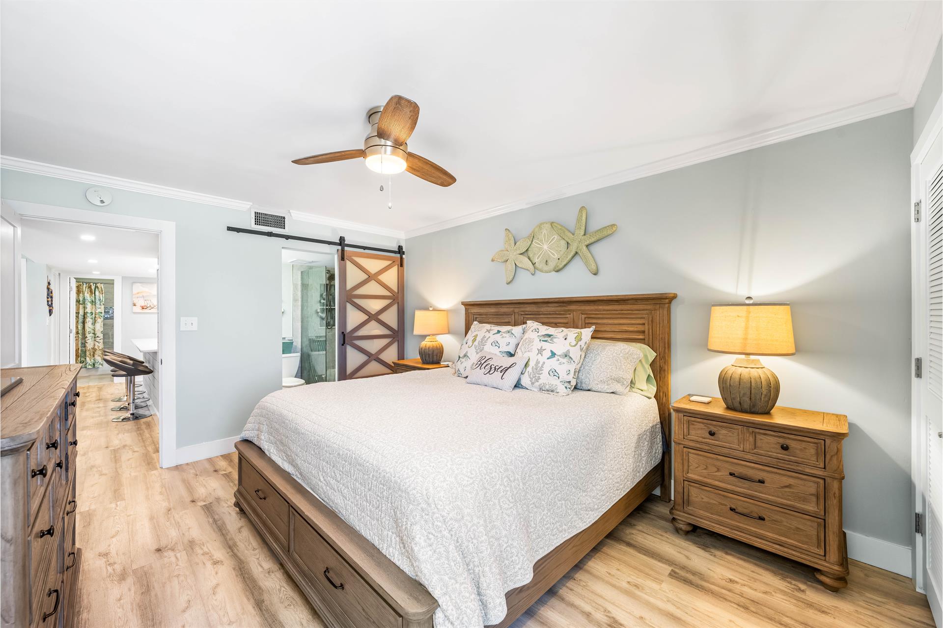 Master Bedroom With King Bed And Ceiling Fan