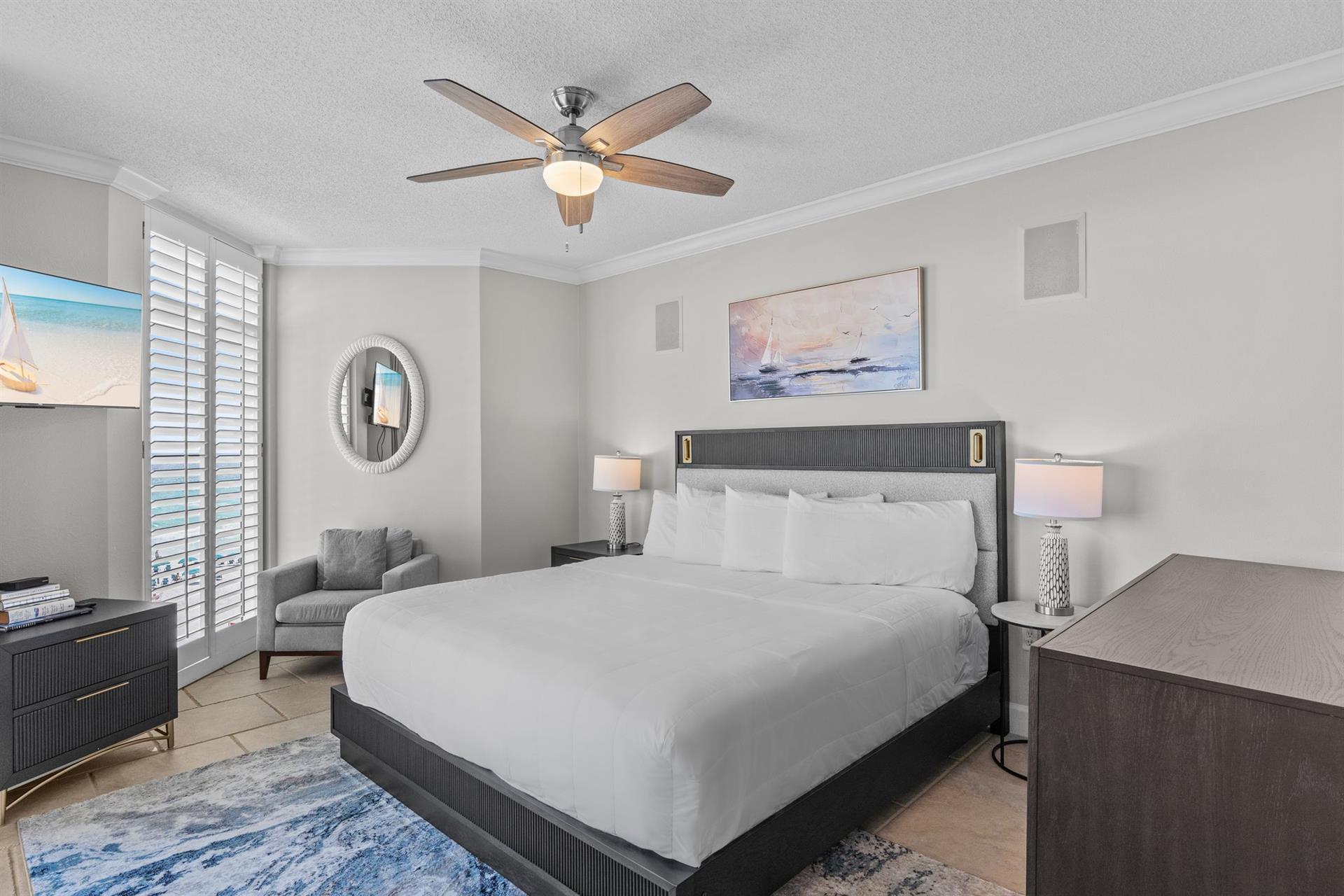 Primary Bedroom with Gulf View and Access to the Private Balcony