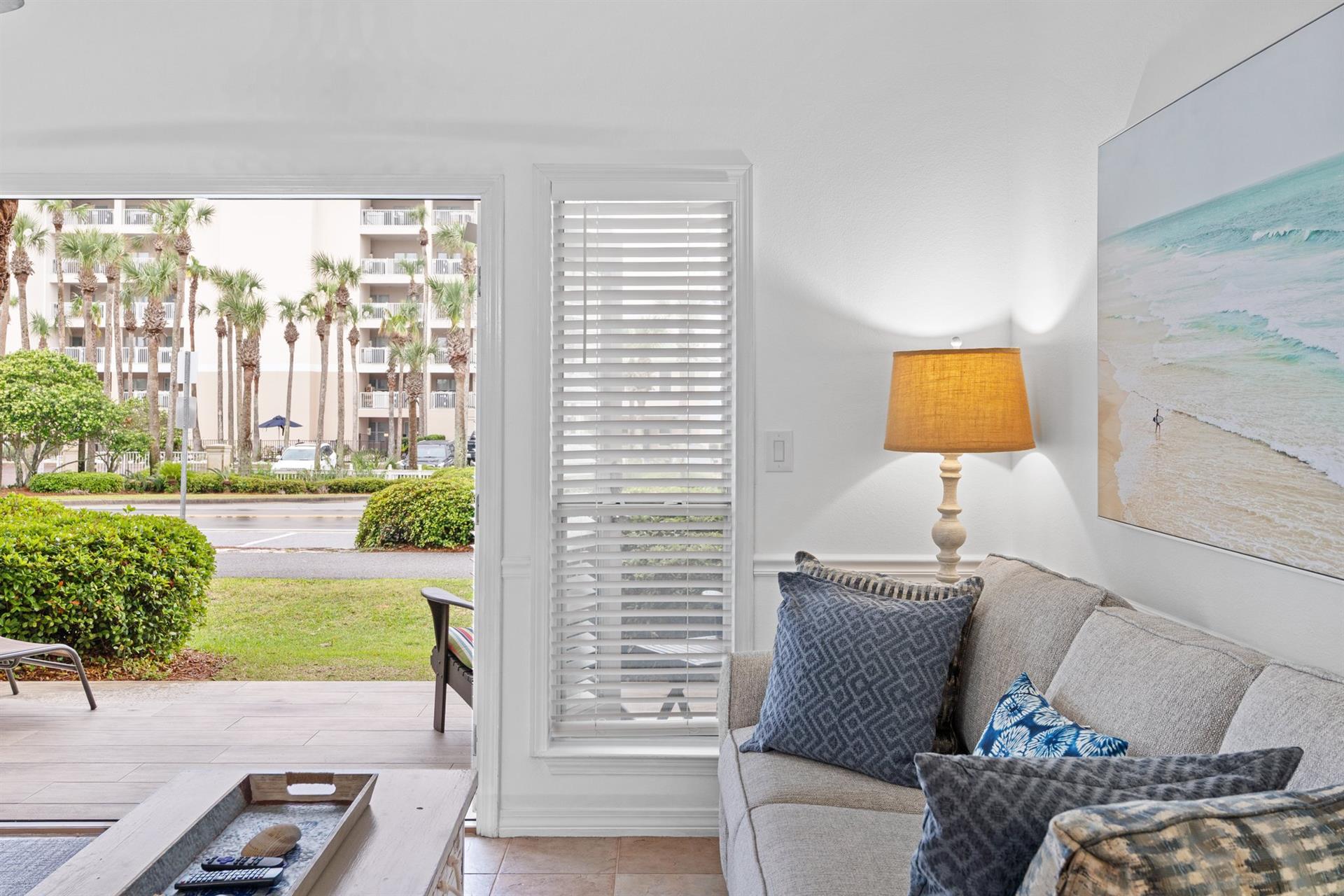 Living Room open to Private Patio