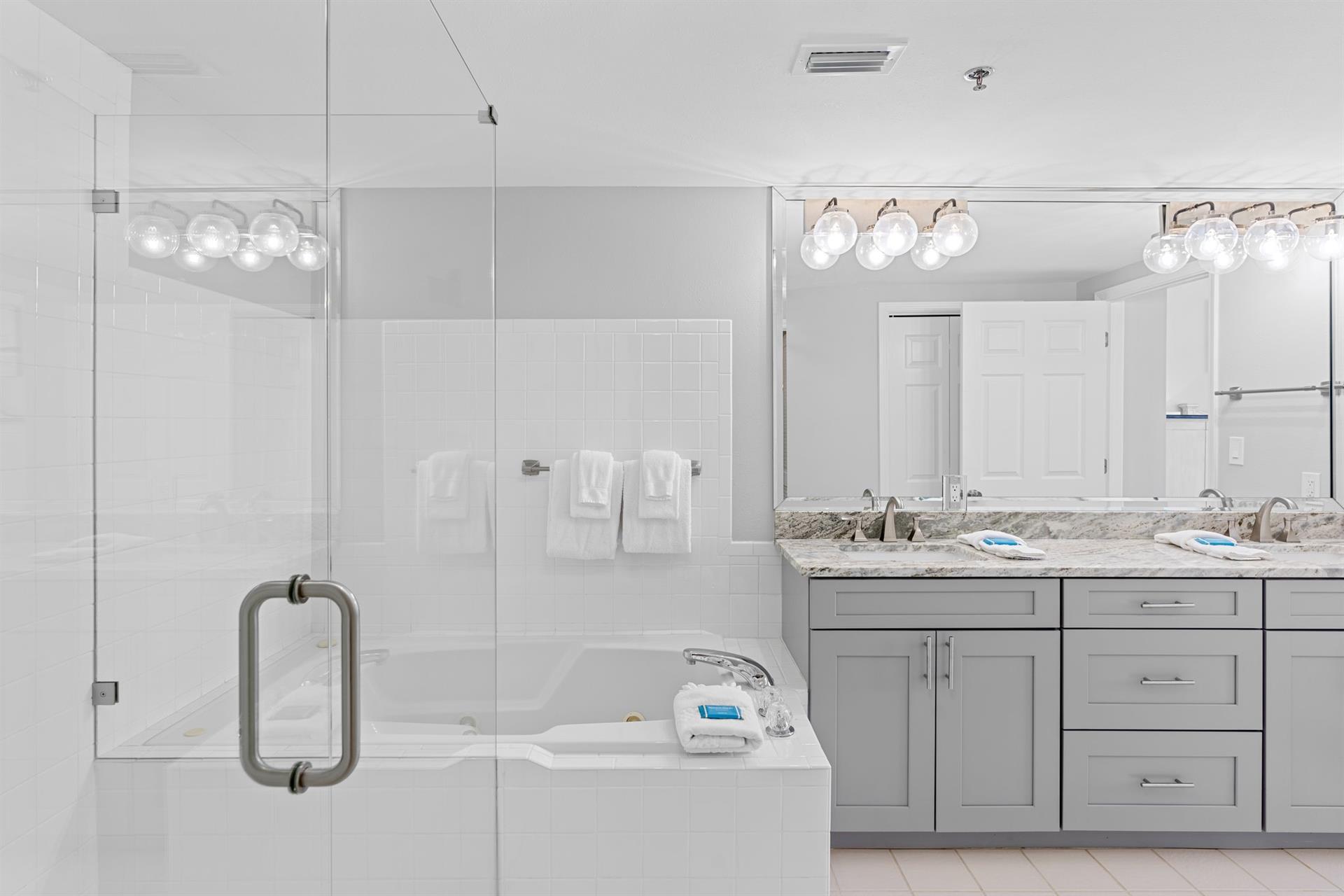 Primary Bathroom with Tub and Walkin Shower