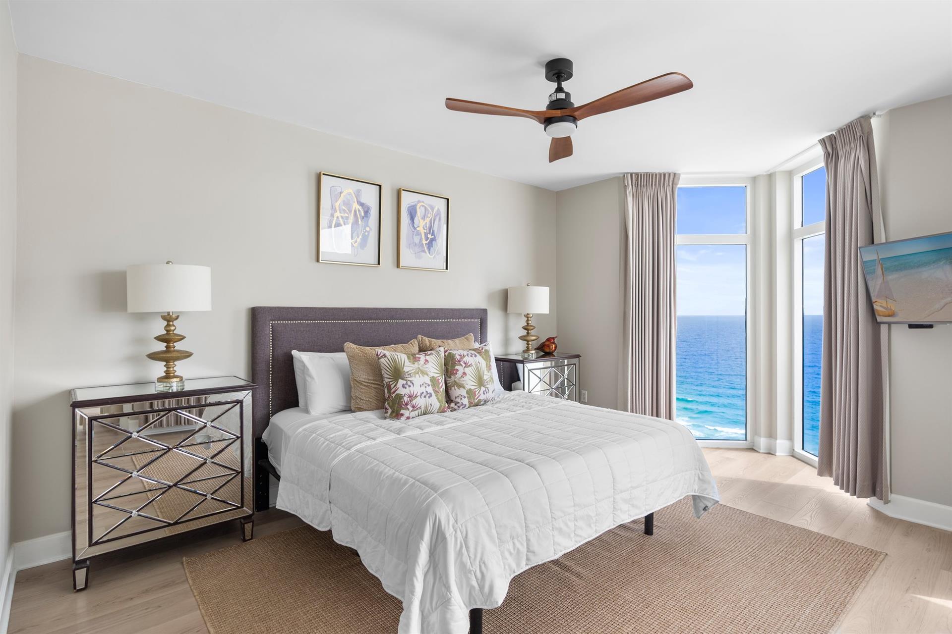 Primary Bedroom with Gulf Views and King Bed
