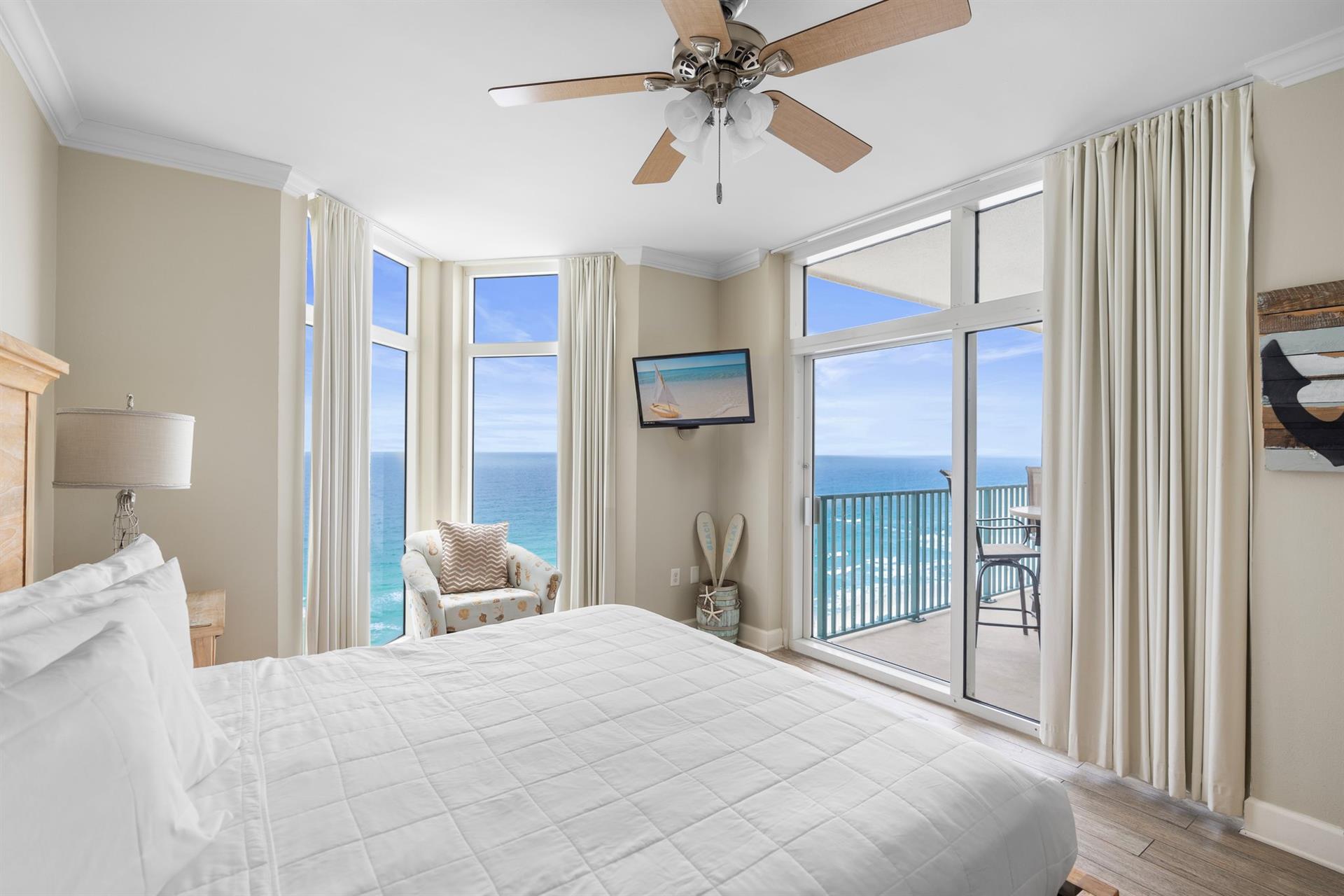 Private Balcony Access and Gulf View from Primary Bedroom