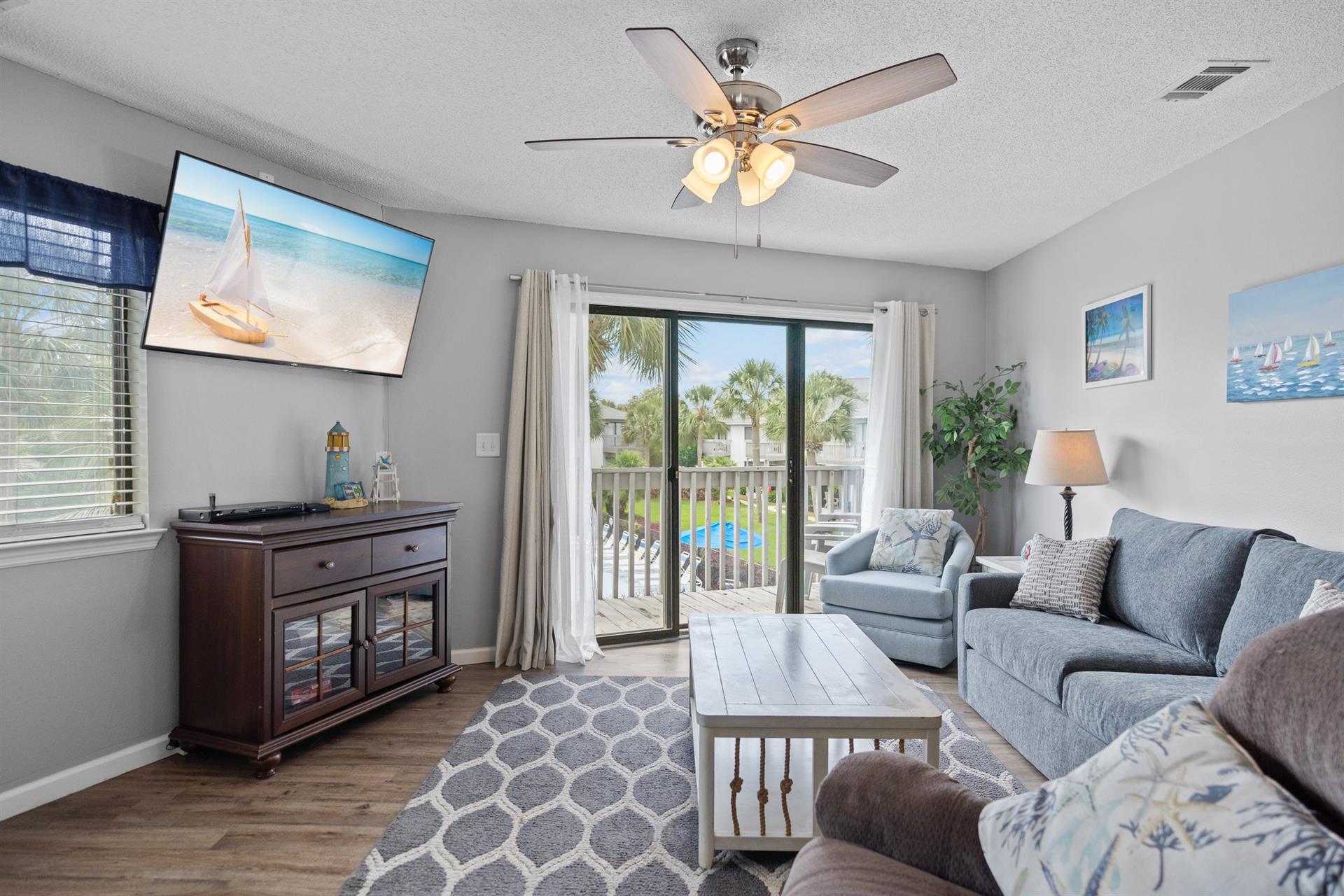 Living Area with Private Balcony