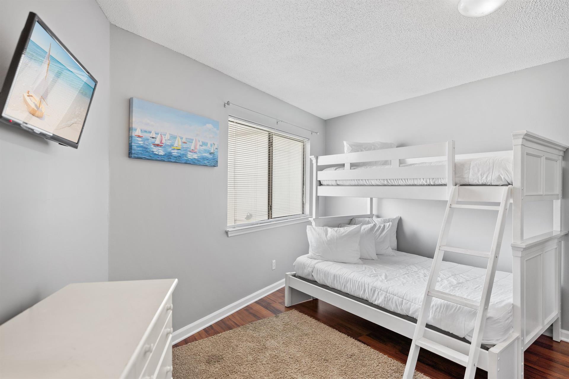 Bedroom 2 with Triple Bunk and TV