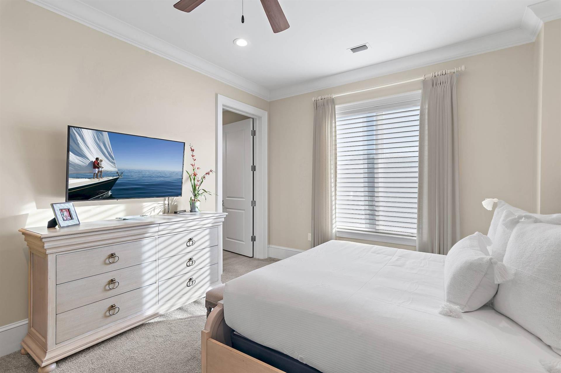 Bedroom 4 with Queen Bed and Flat Screen TV