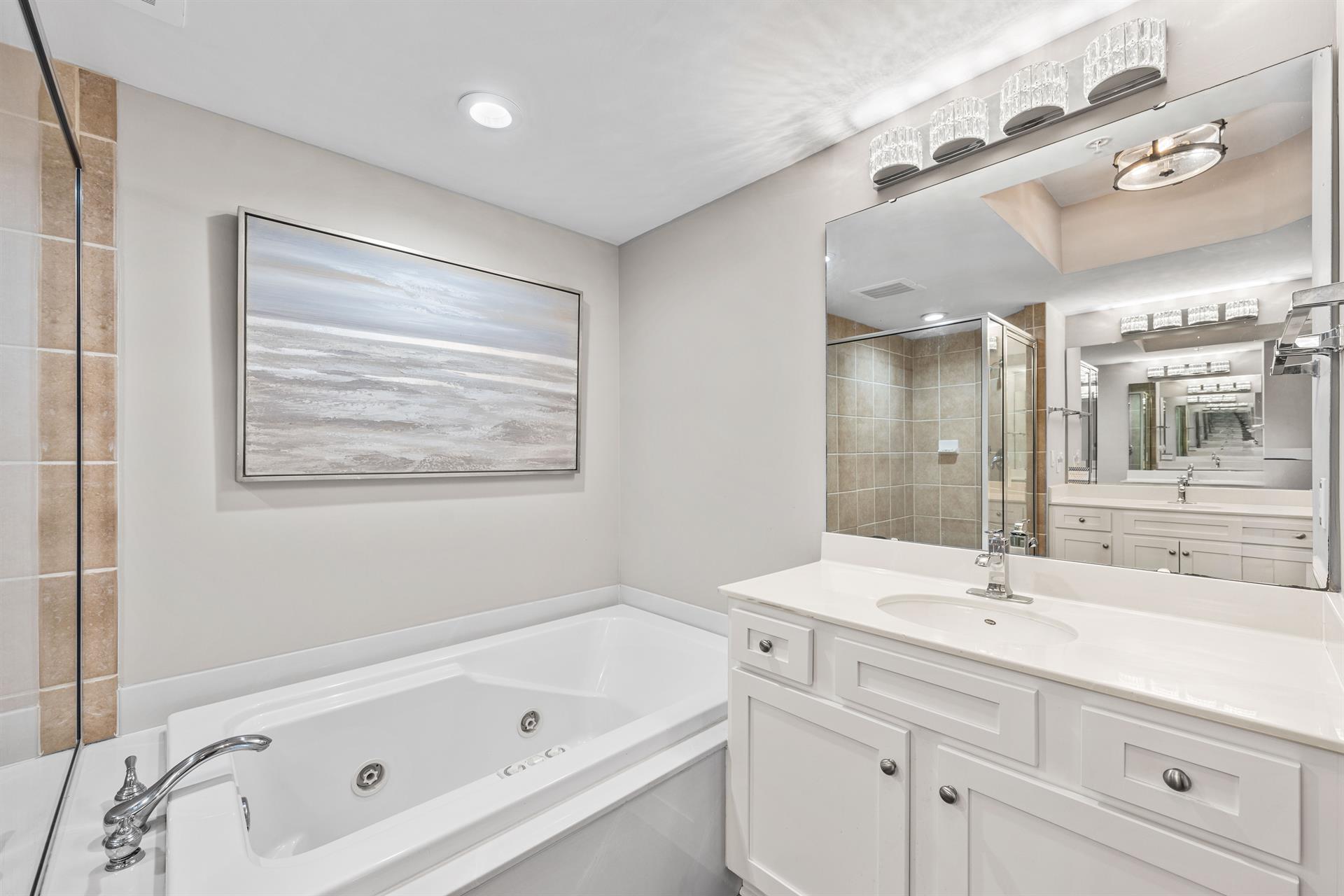 Primary Bathroom with Soaking Tub and Walk In Shower
