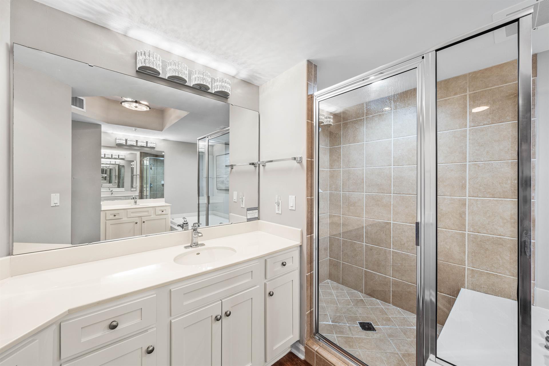 Primary Bathroom with Soaking Tub and Walk In Shower