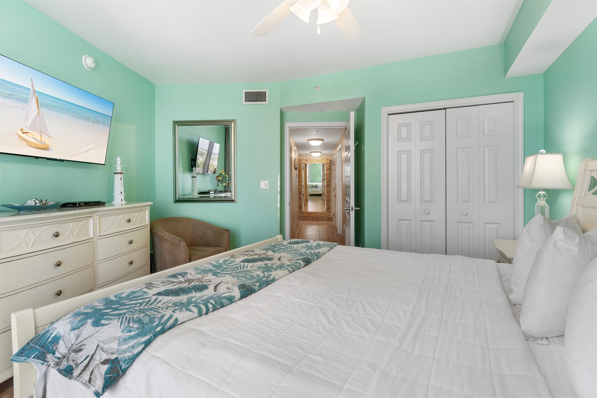 Guest Bedroom 2 with King Bed and Flat Screen TV