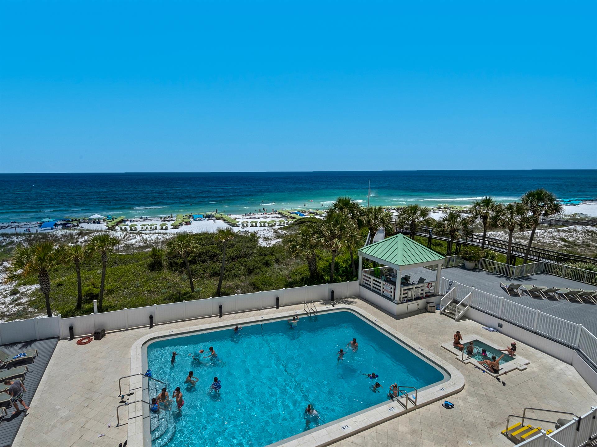View of Gulf Front Pool from Private Balcony