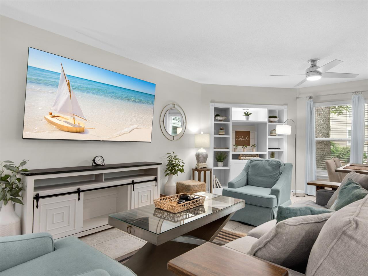 Living Area with Flat Screen TV