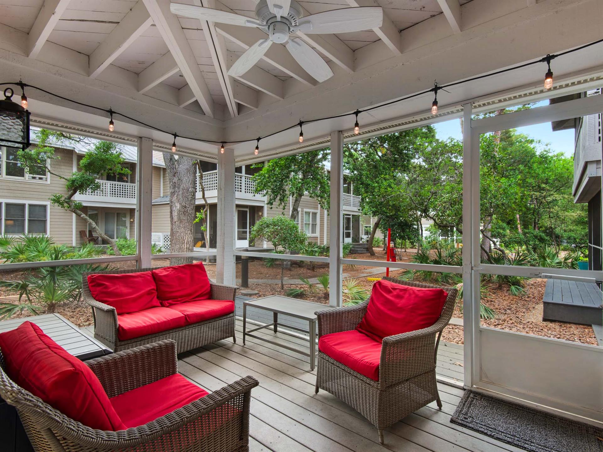 Plenty of Seating on Private Screened Porch