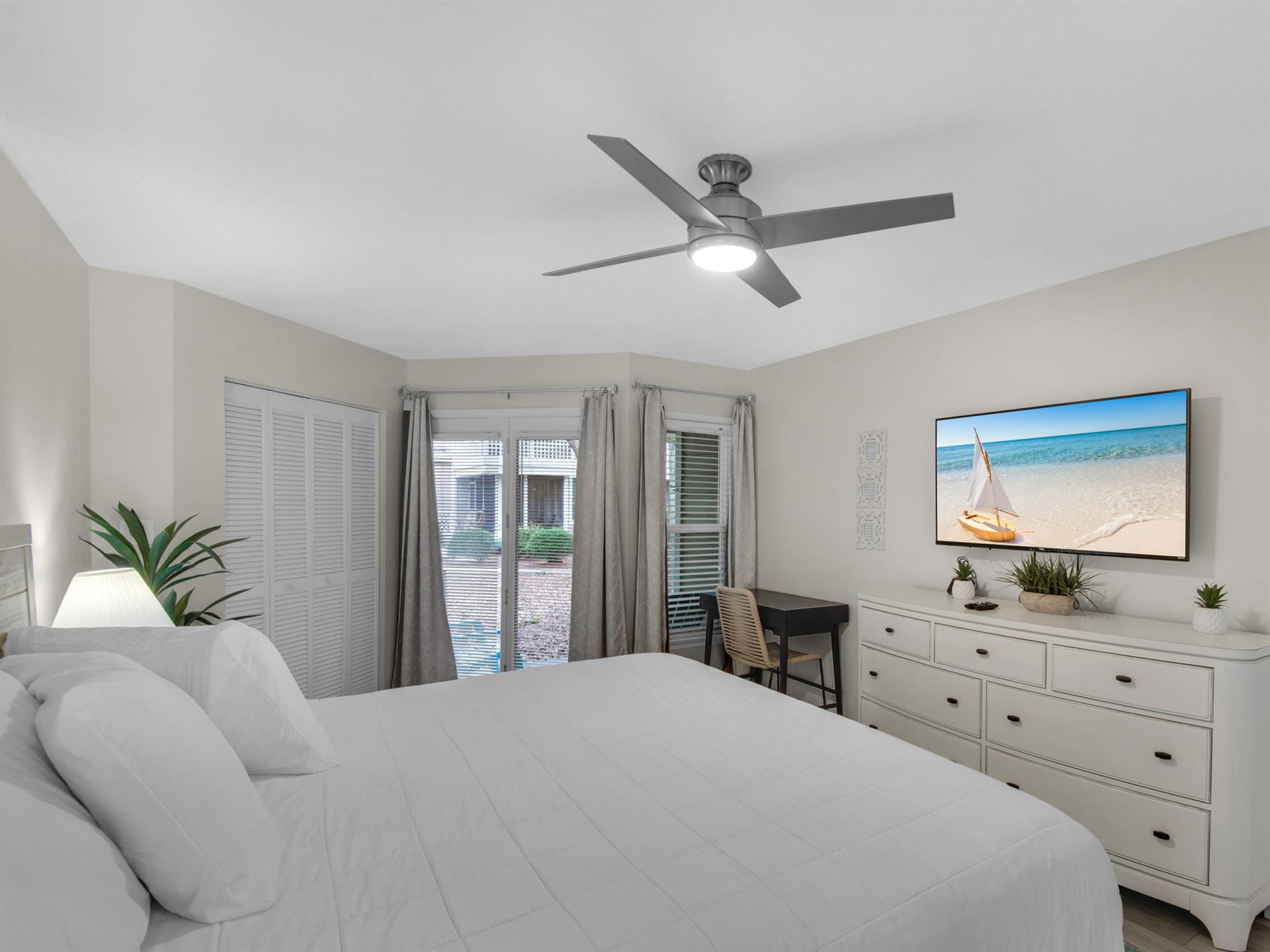 Flat Screen TV in Primary Bedroom