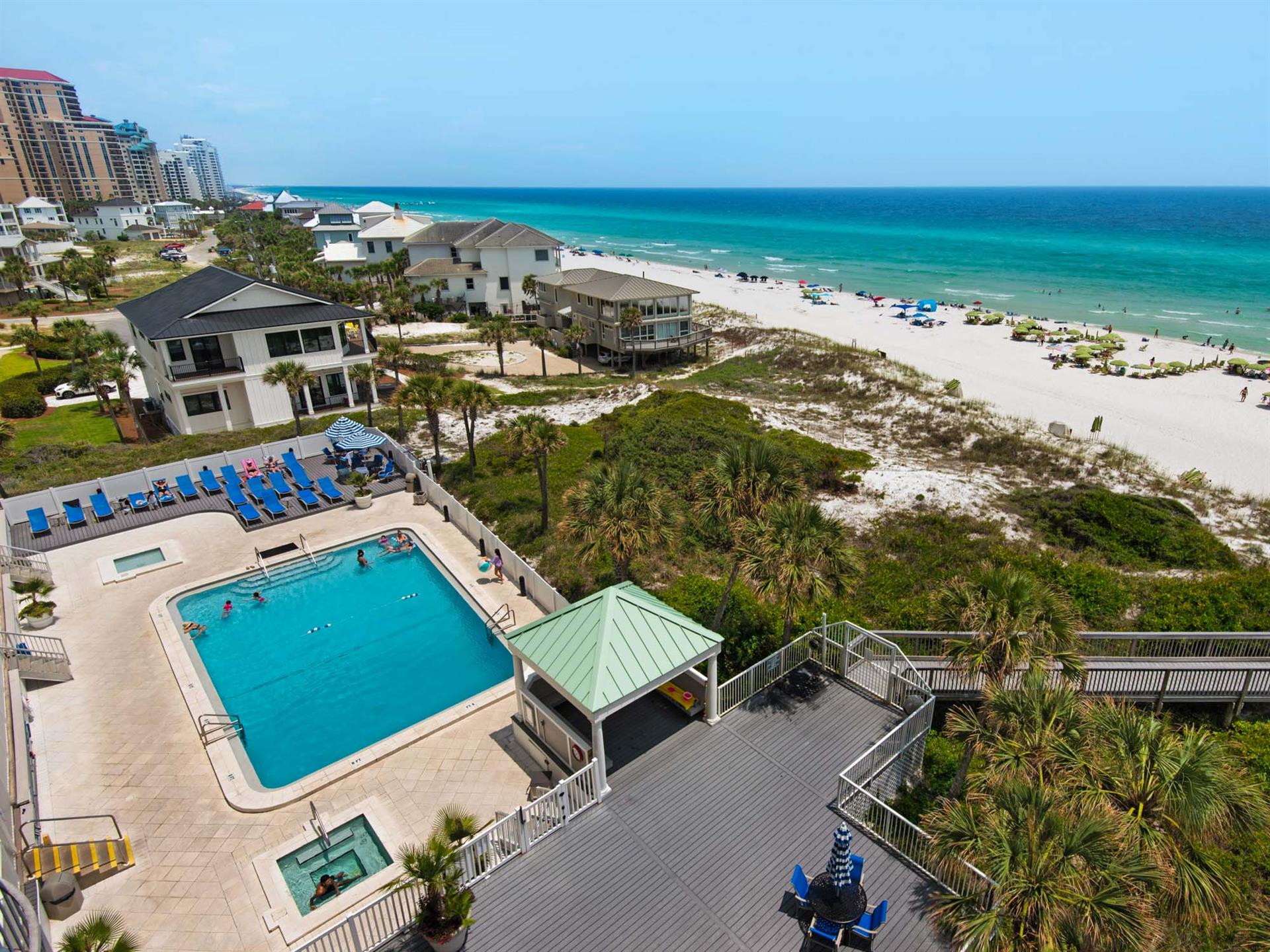 View of Pool and Beach from Private Balcony
