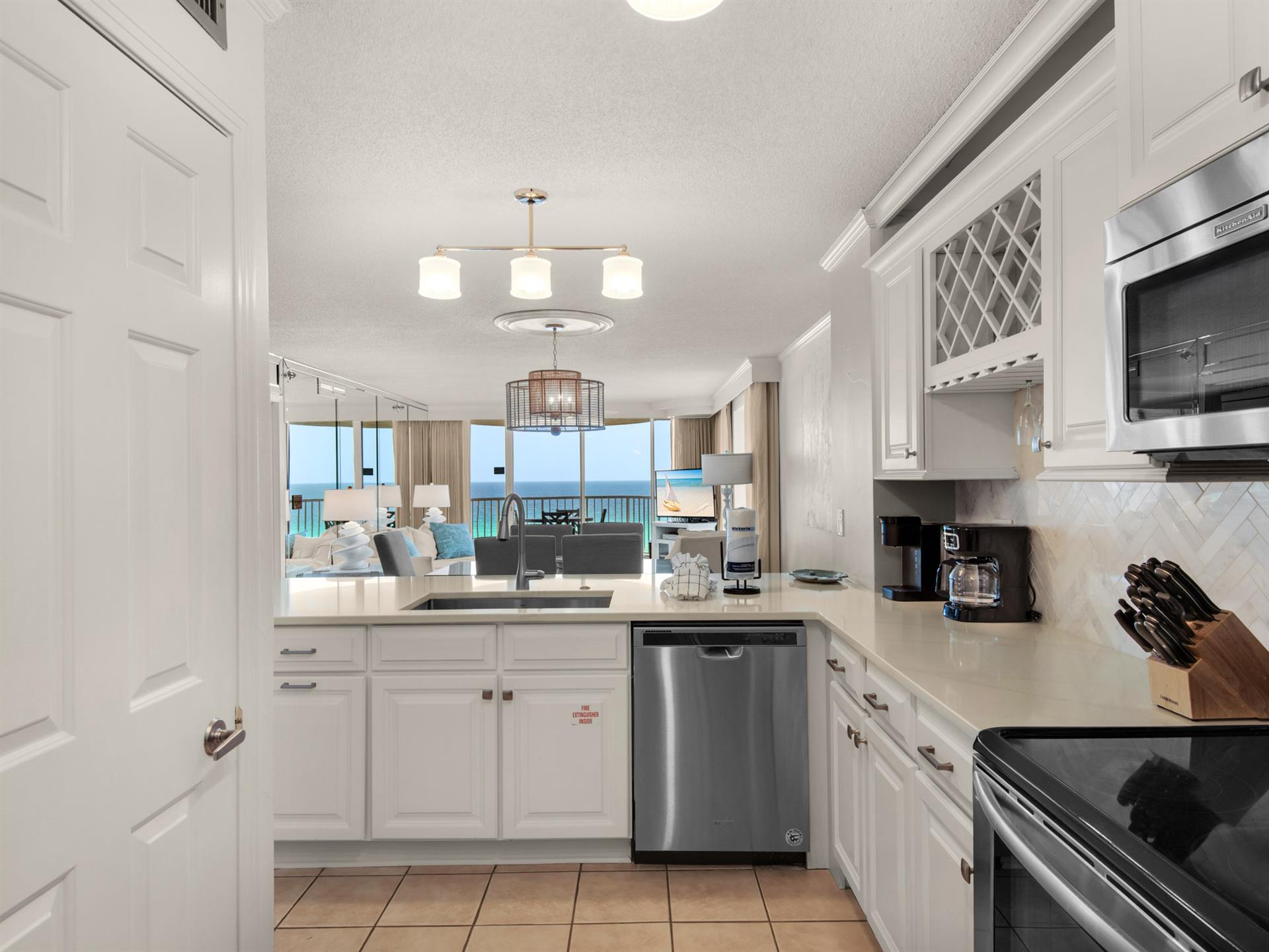 Open Kitchen with Stainless Steel Appliances