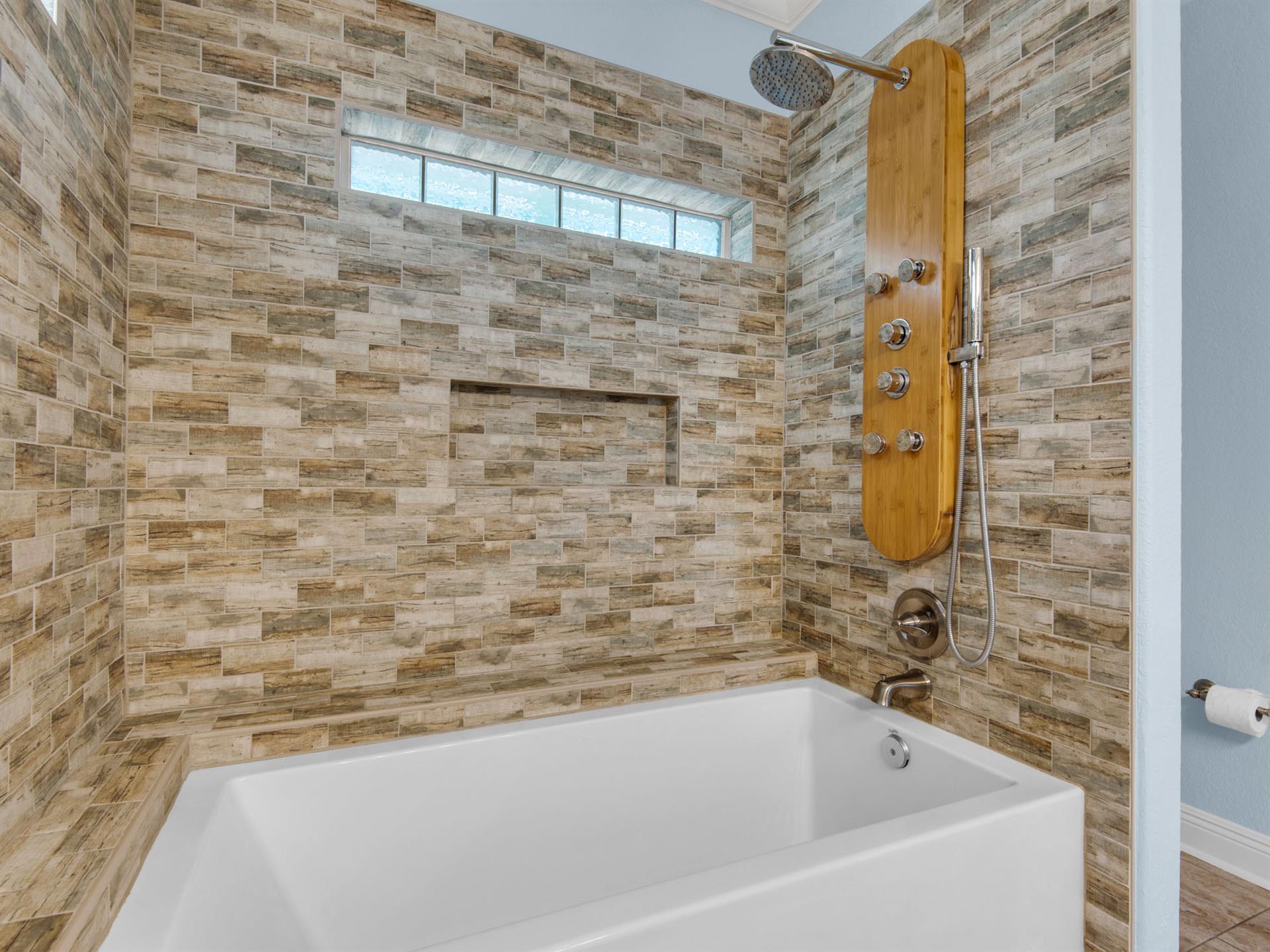 Primary Bathroom on Main Floor with Rain Shower Head