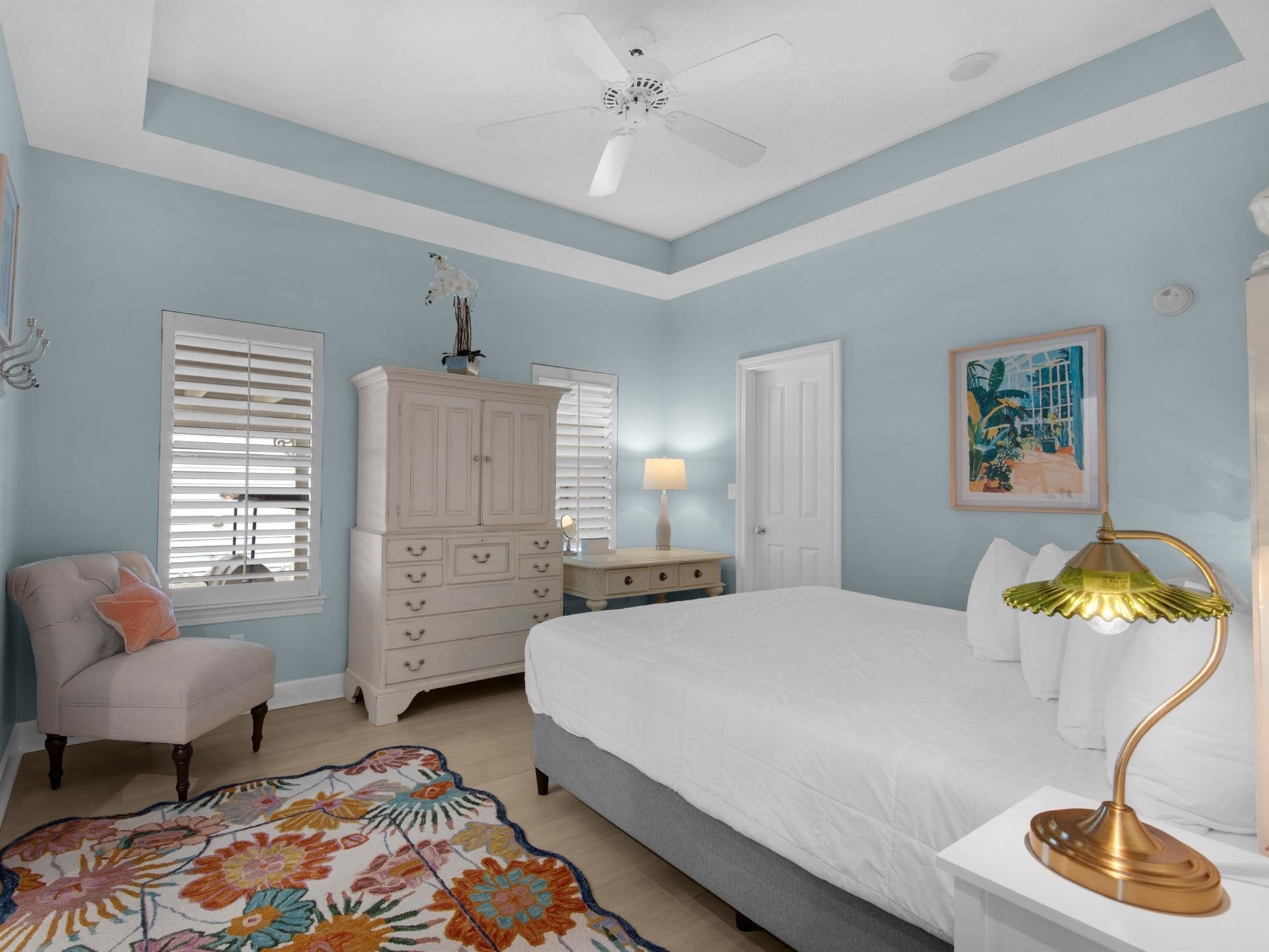 Bedroom 2 with TV in Cabinet