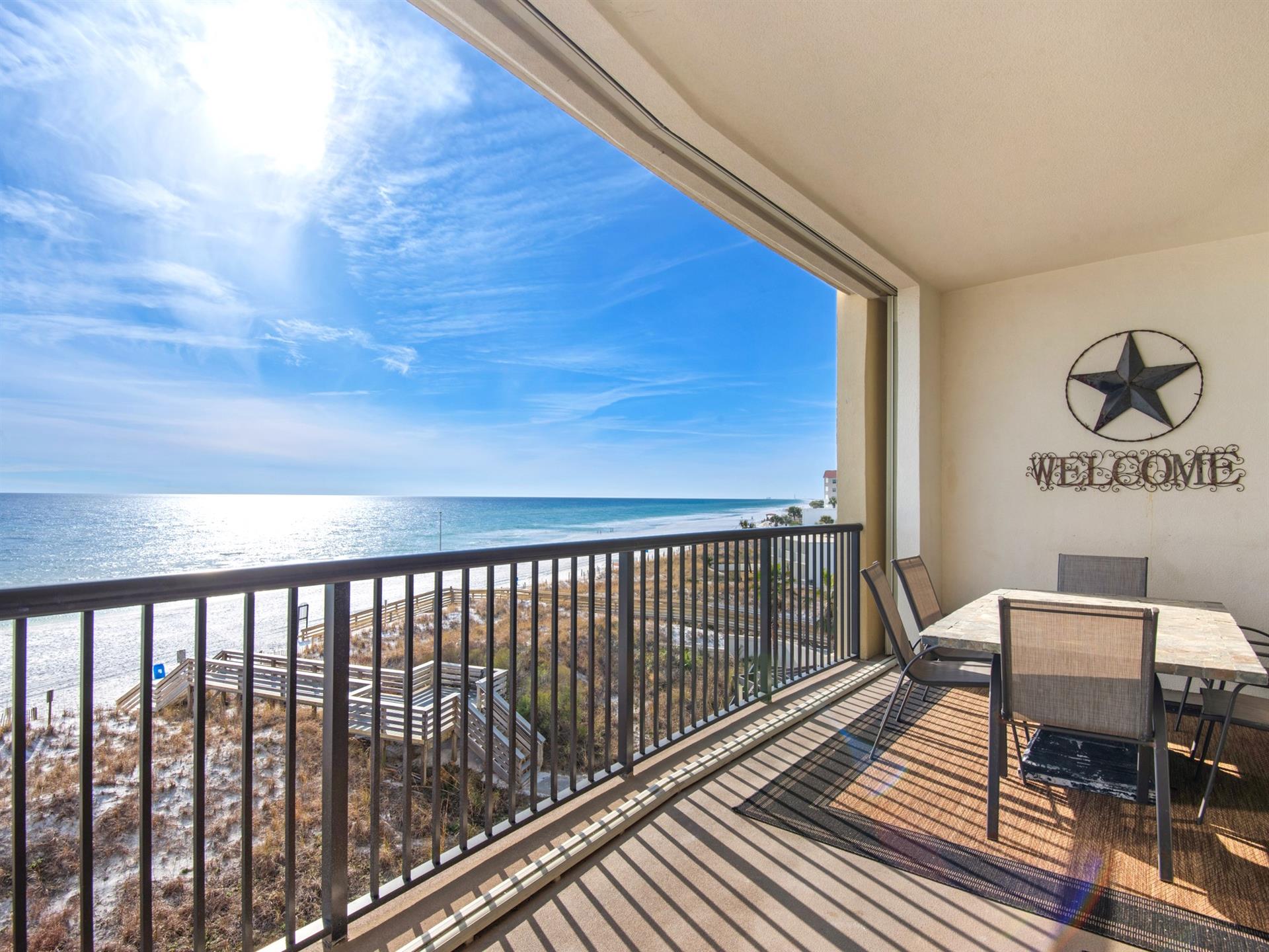 Dine outside and relax listening to the waves