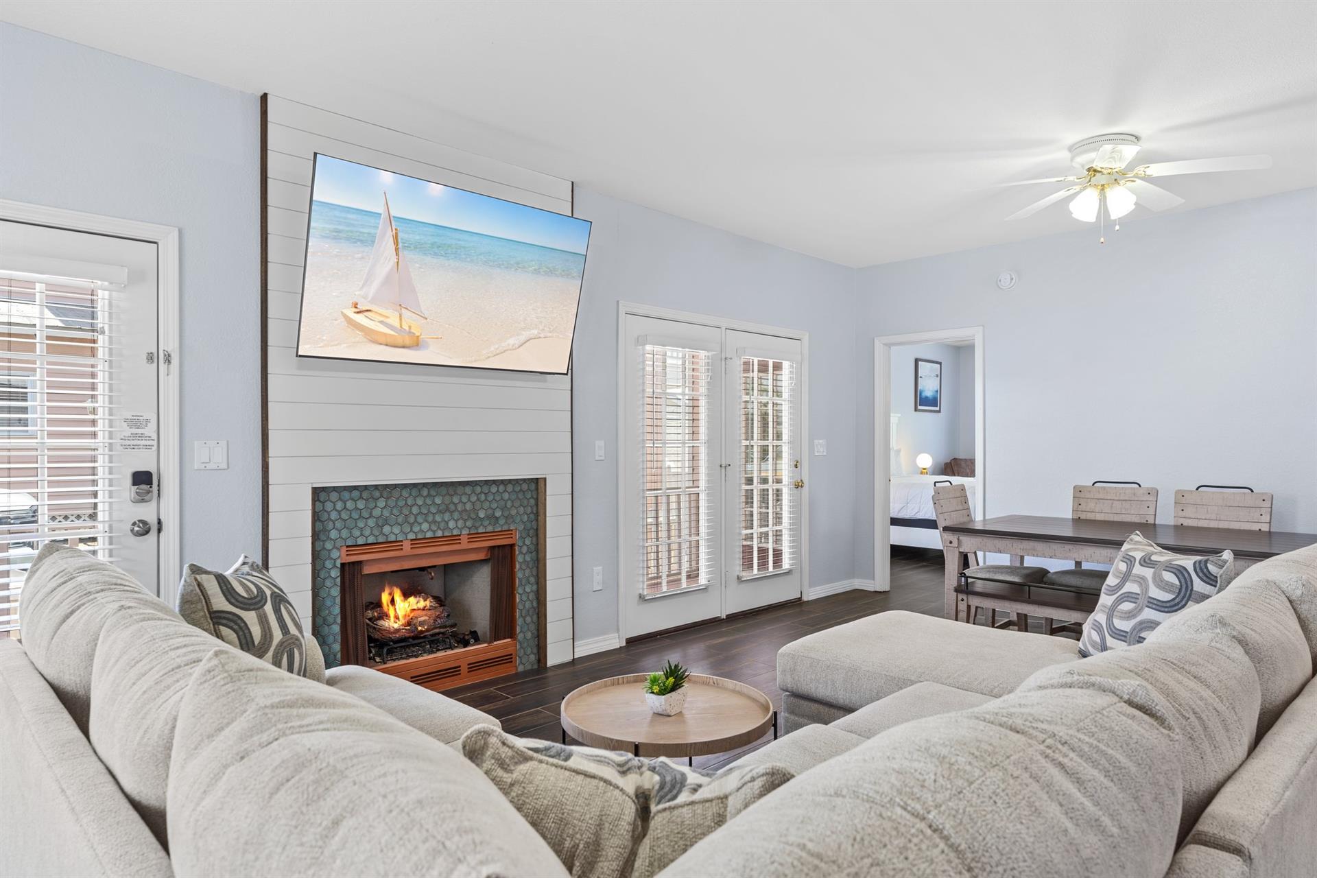 Living Room Area with Fireplace