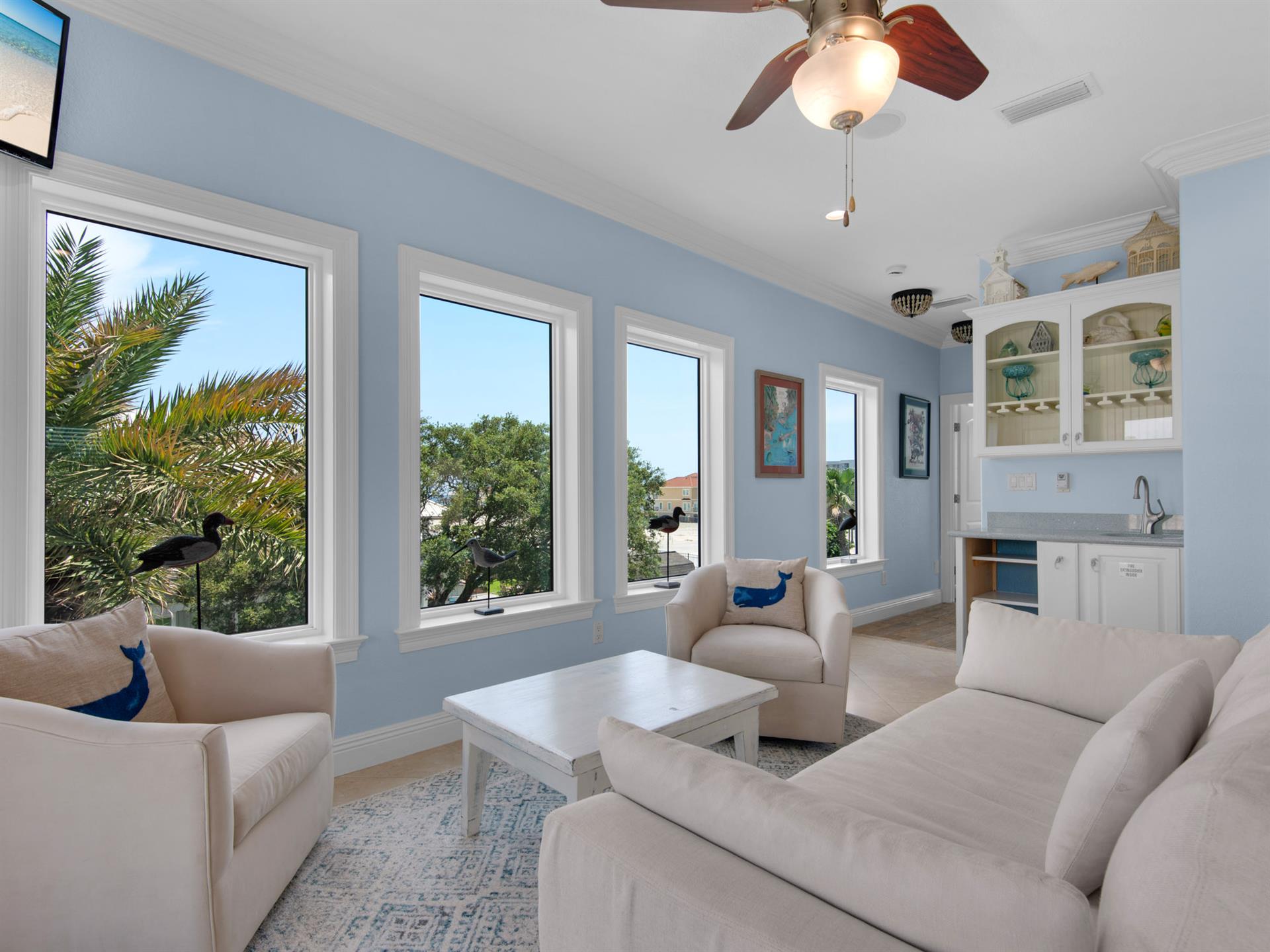 Living Area on 3rd Floor with Wet Bar