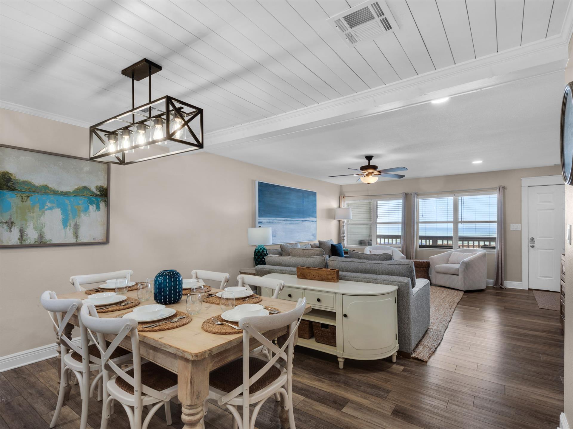 Dining area and living area