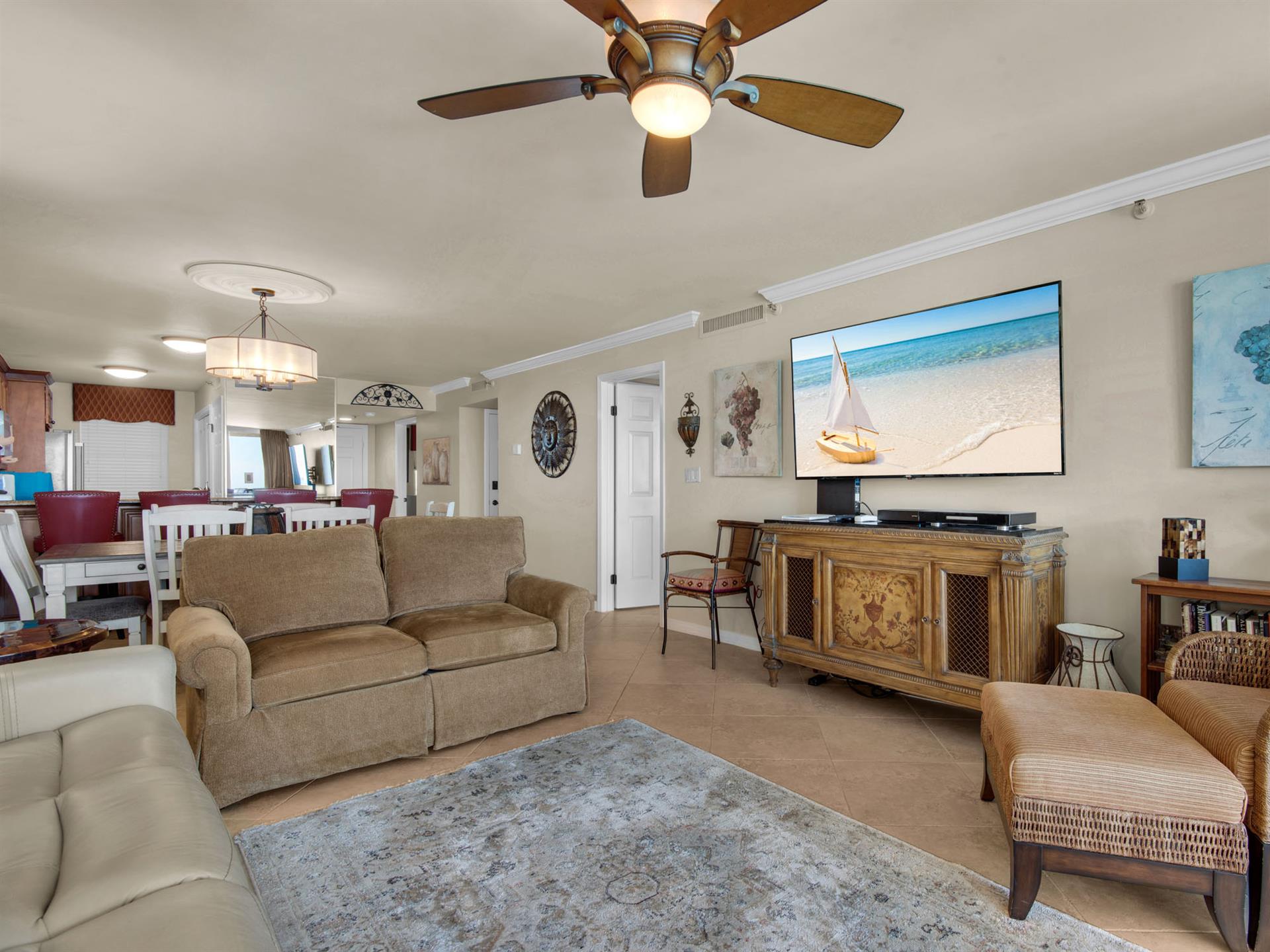 Living Area with Flat Screen TV