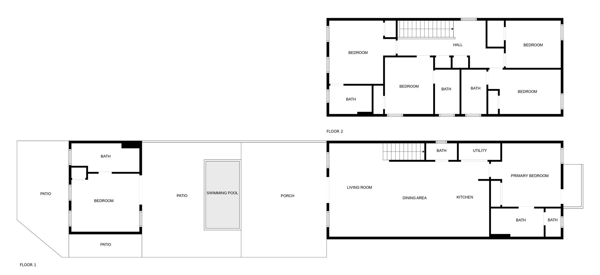 Floor plan for main house and carriage house
