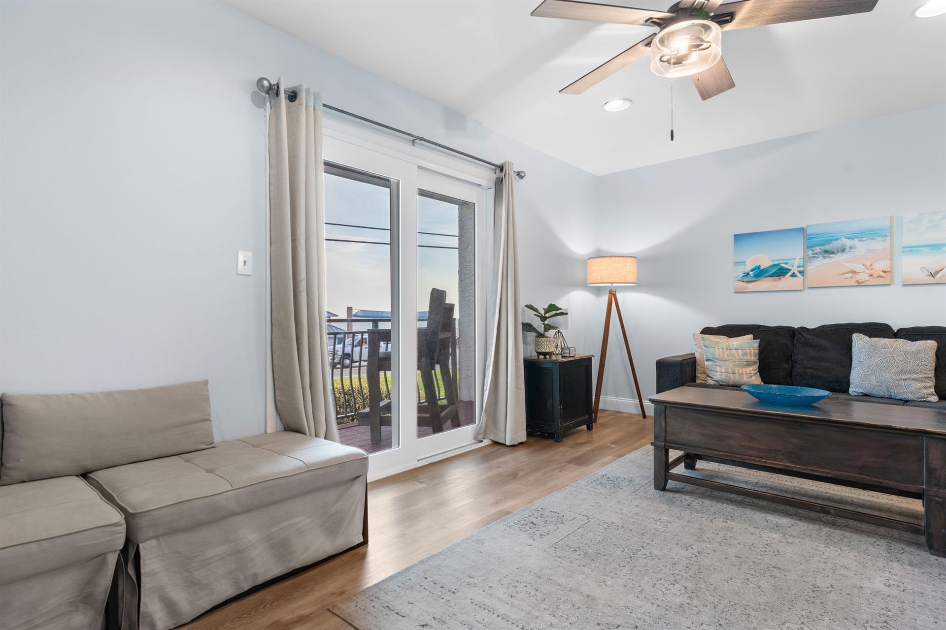 Living Room with Balcony and Great Gulf Views