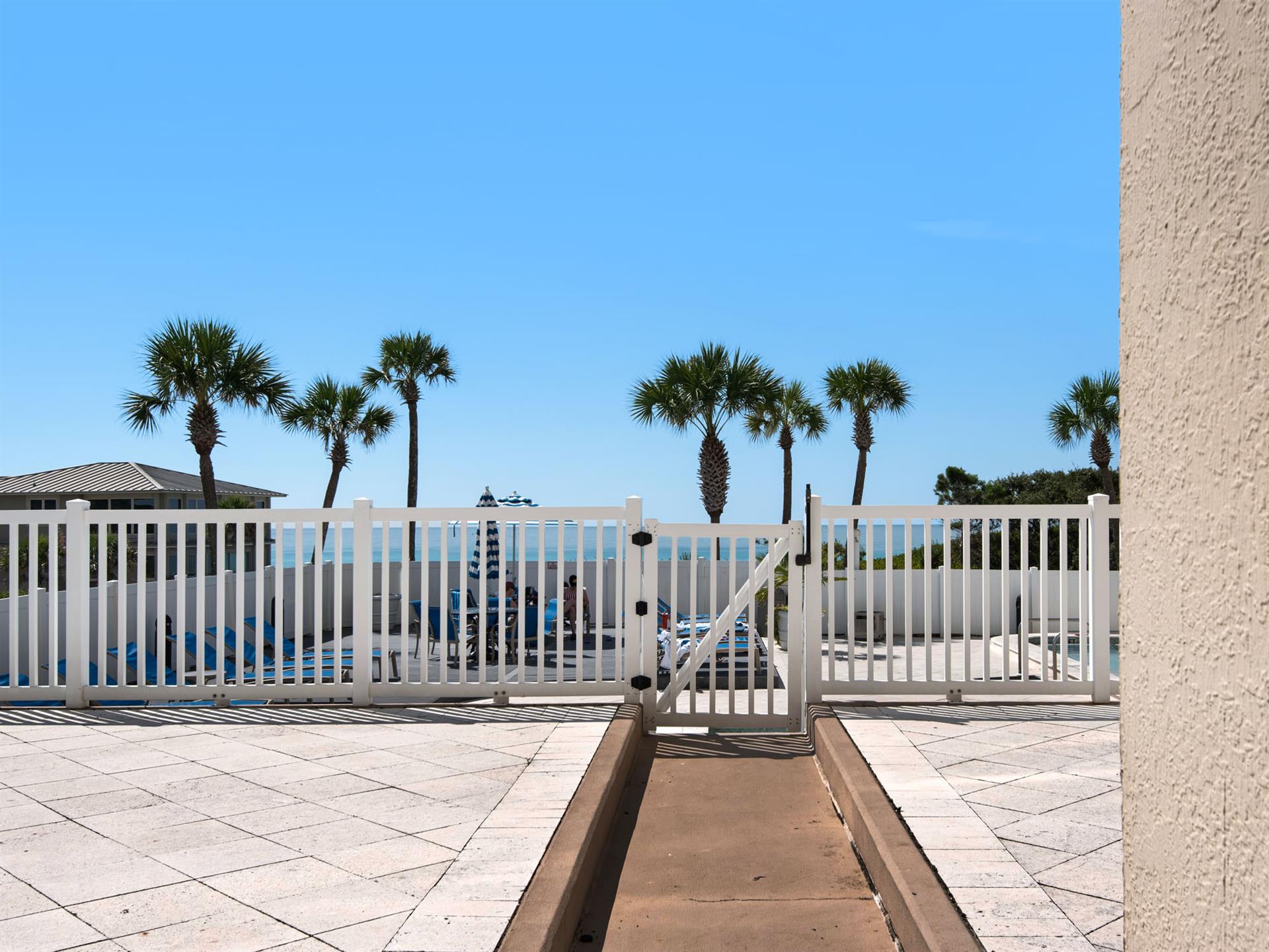 Patio Just Steps Away from Pool