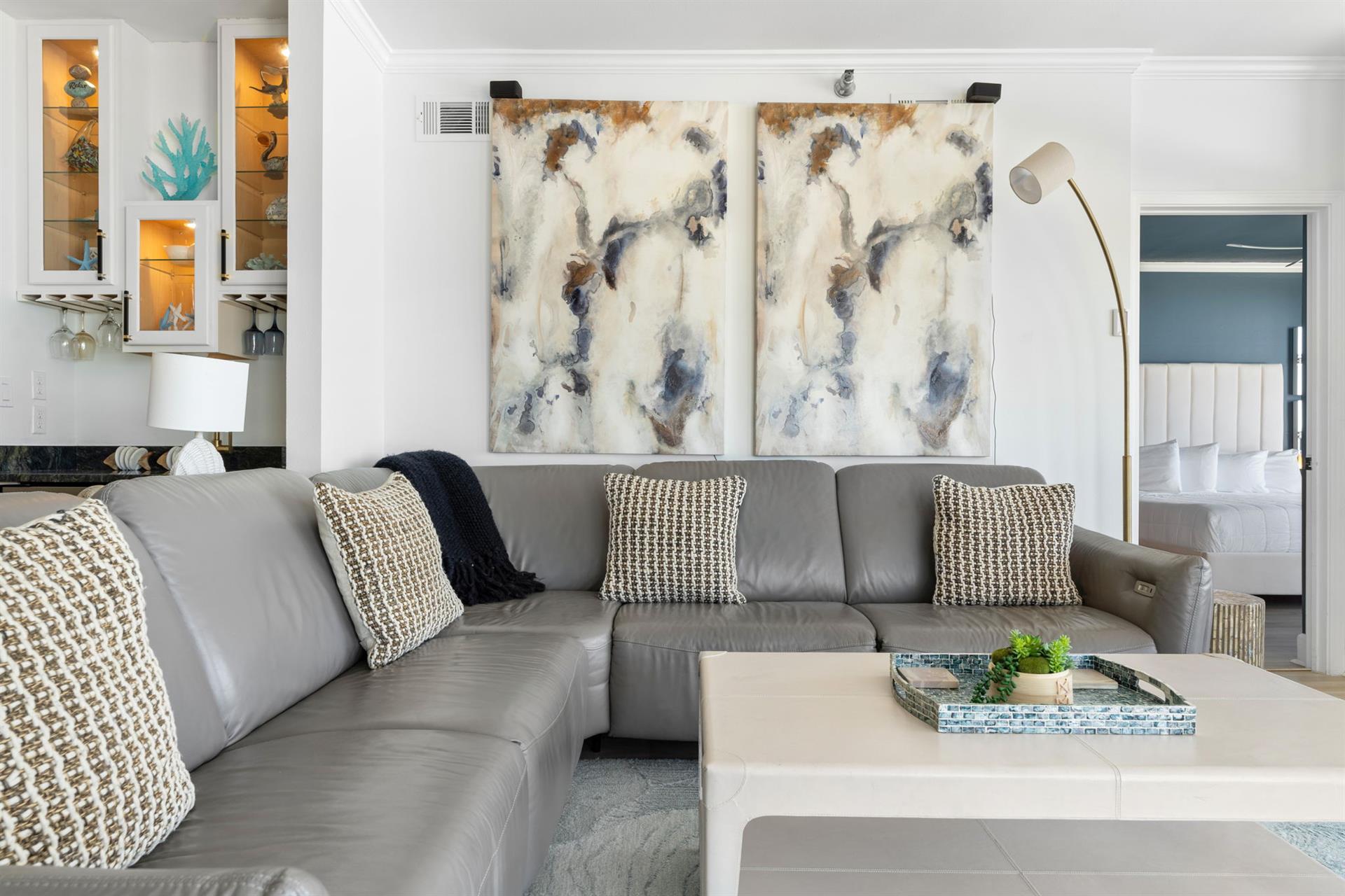 Large Leather Sectional