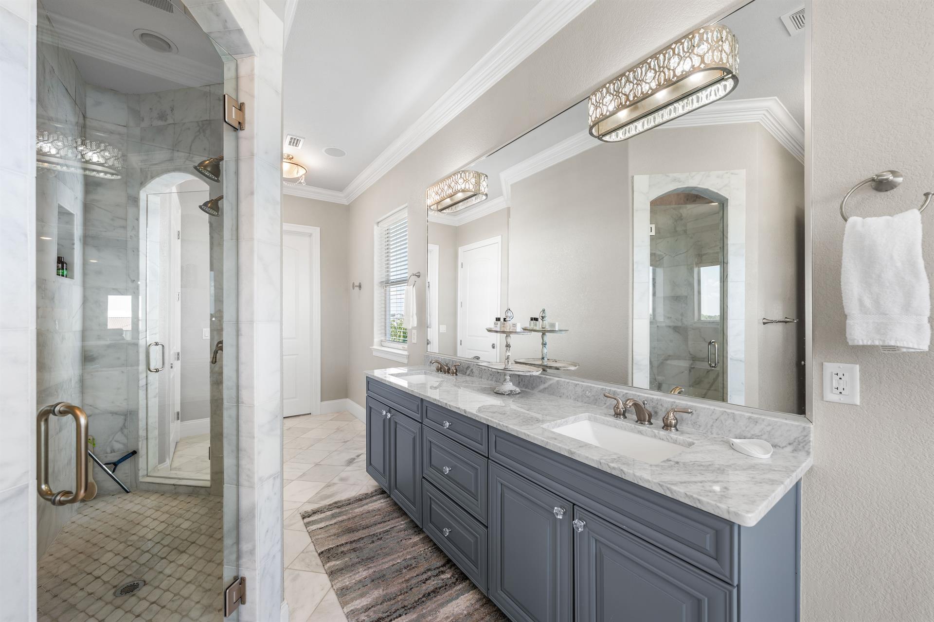 Private Bath with Walk In Shower and Soaking Tub