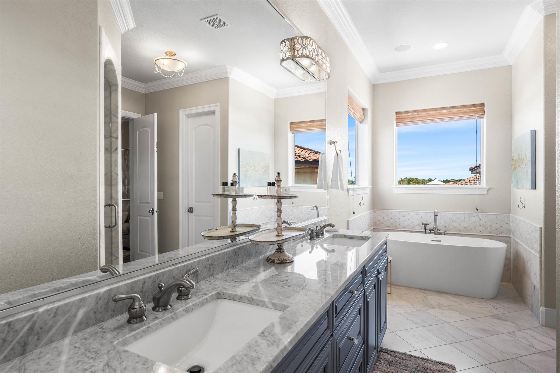 Private Bath with Walk In Shower and Soaking Tub