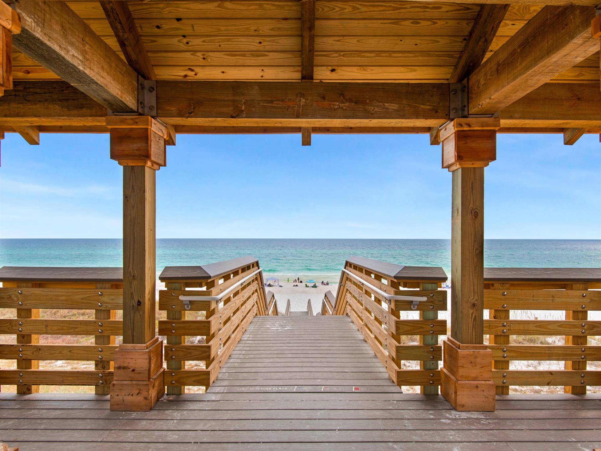 Beach access with pavilion directly across the street