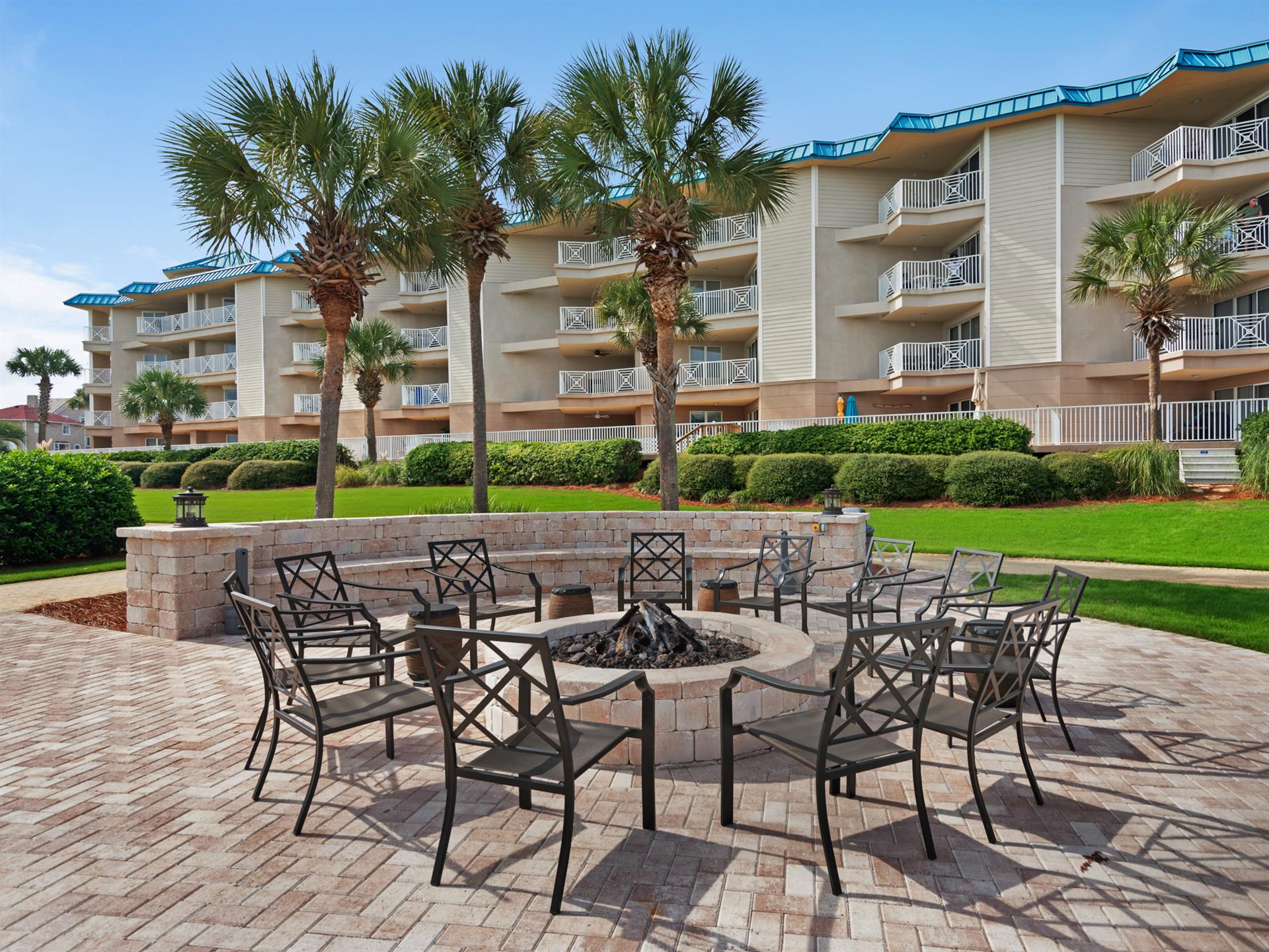 Complex fire pit  gas usually on October 1st  May 1st