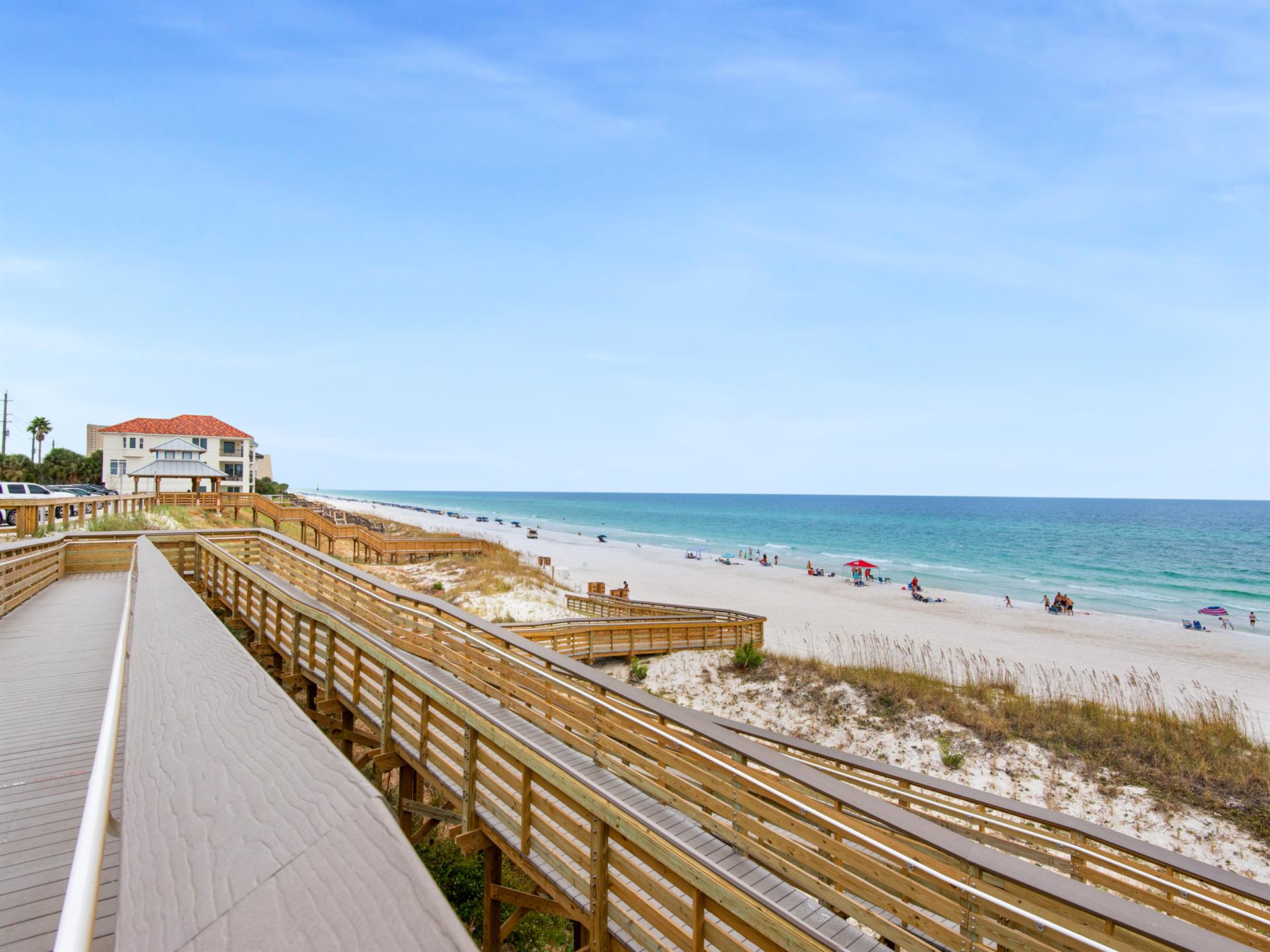 Beach access with stairs and ramp