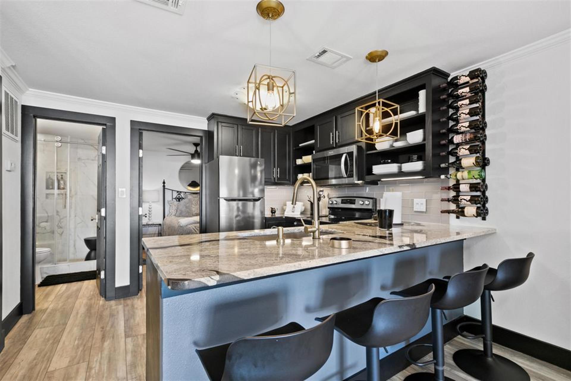 Kitchen on Beach Level with Bar Seating