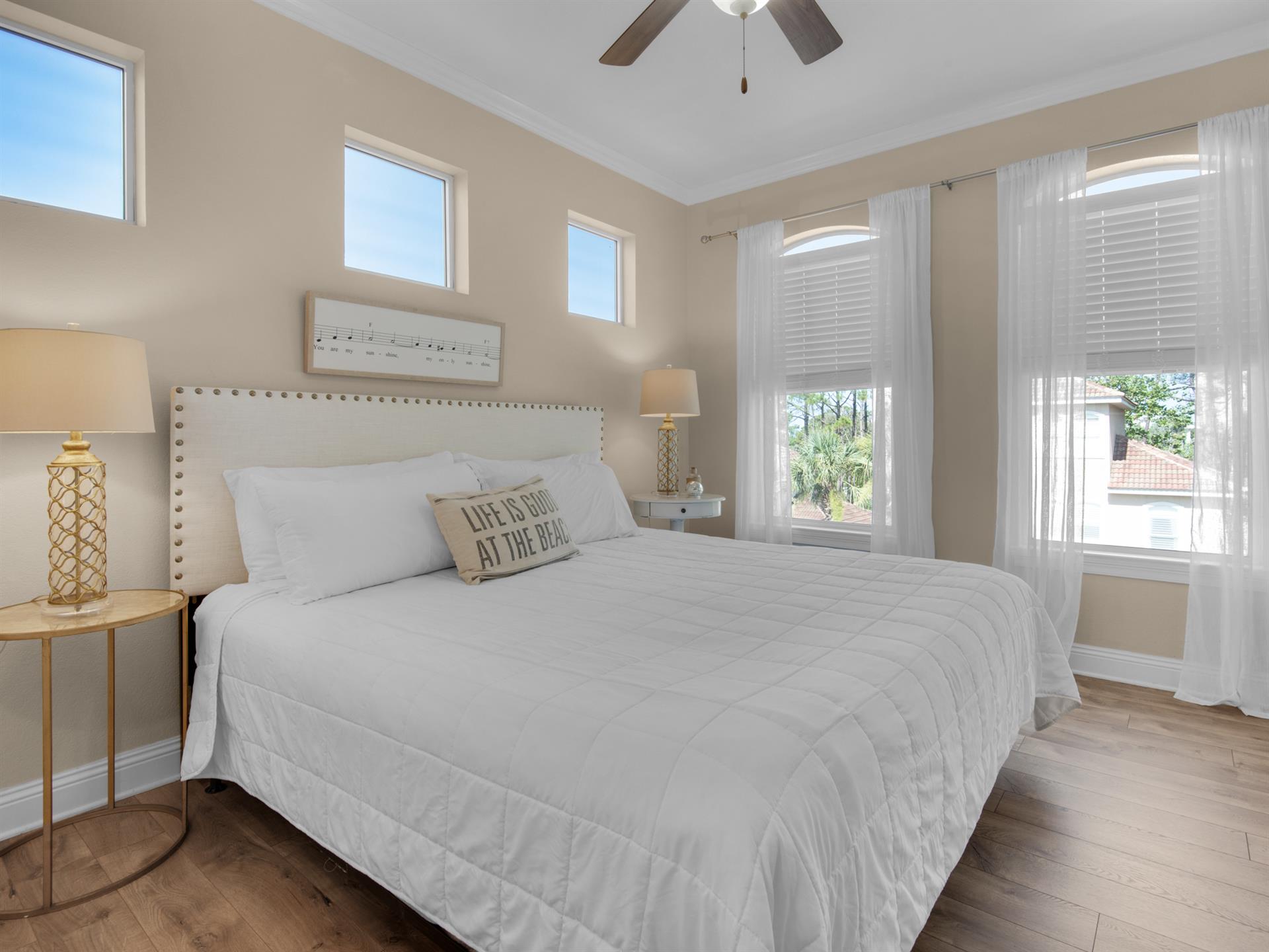 3rd Floor Bedroom 4 with king Bed and Balcony Access