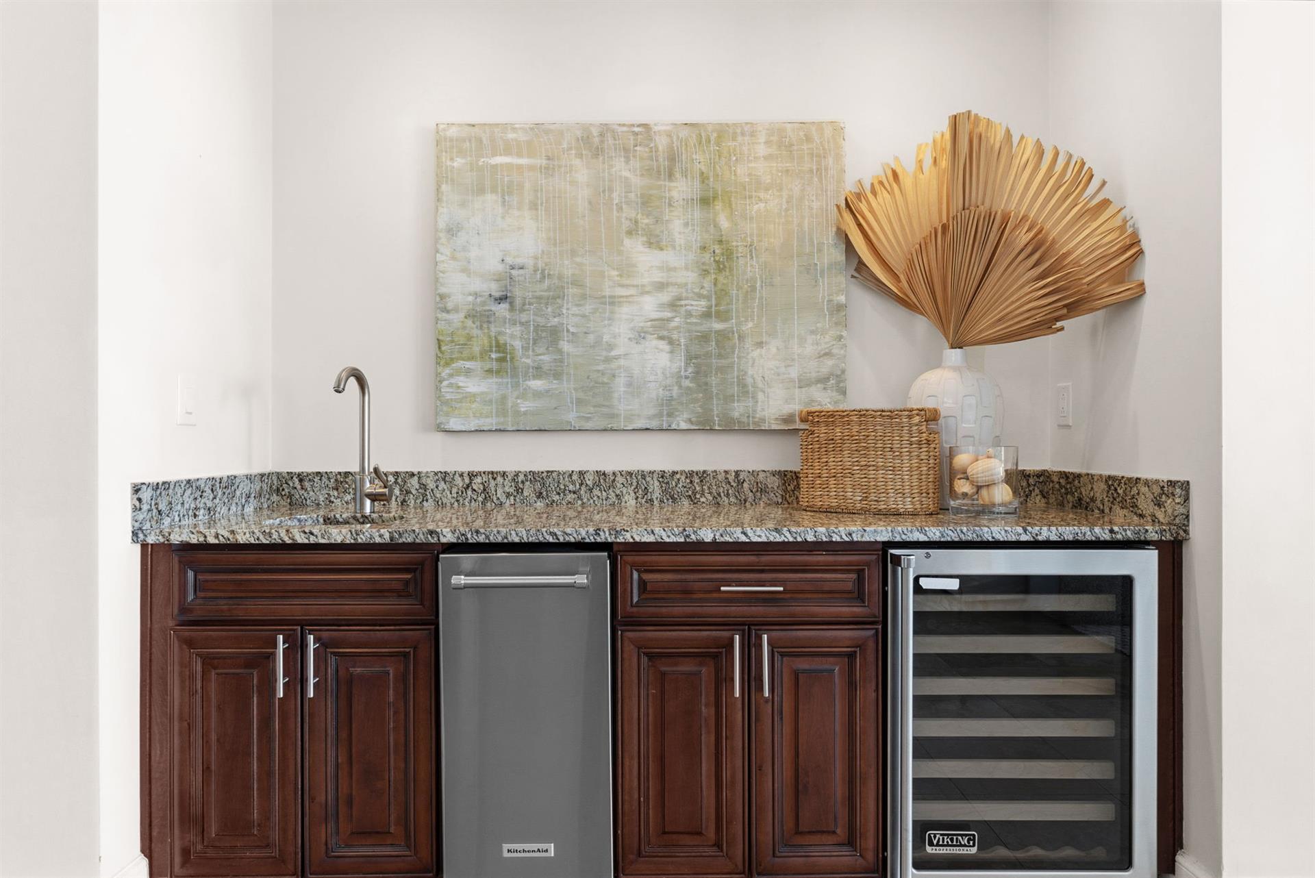 Wet Bar with Ice Machine and Wine Fridge